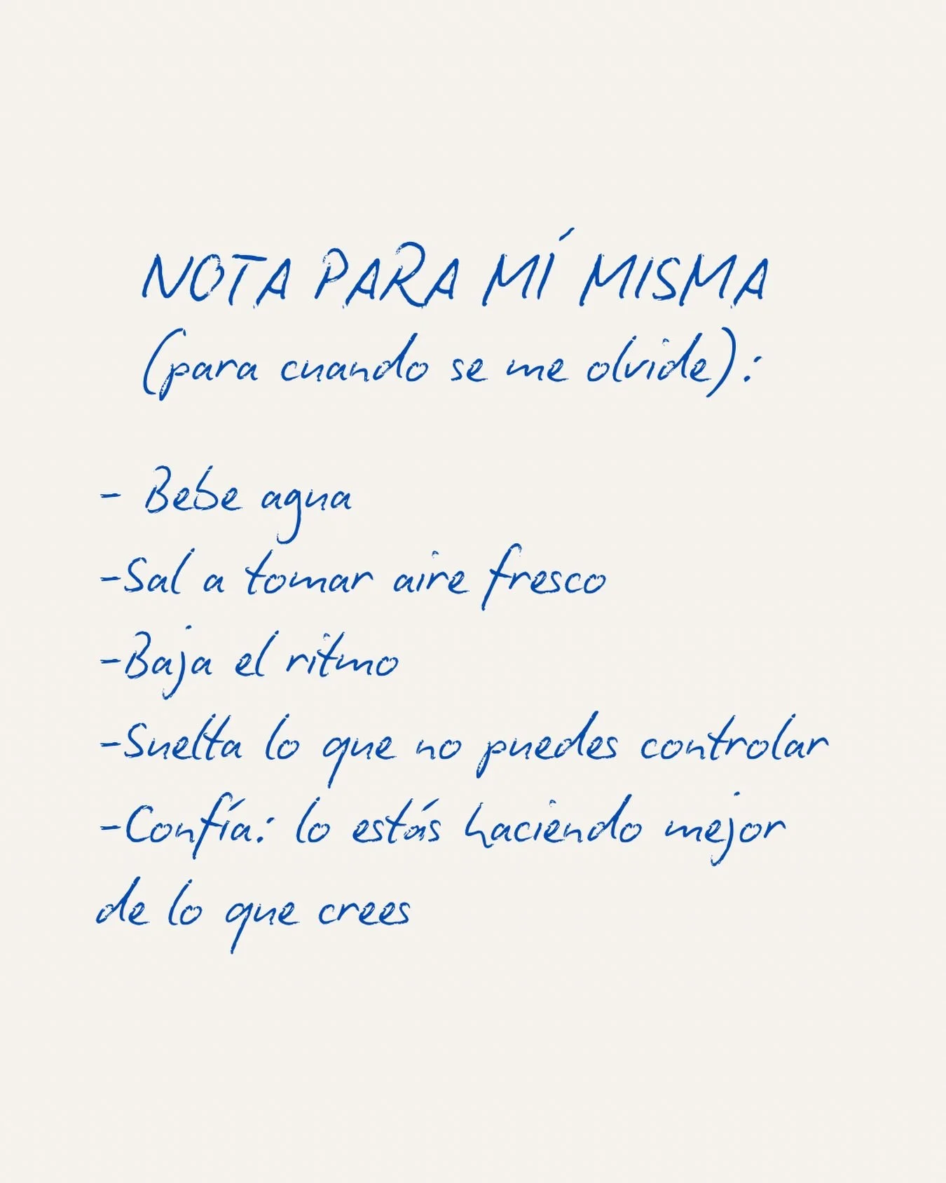 Para los d&iacute;as en los que te sientes abrumada
y se te olvida lo b&aacute;sico.

Gu&aacute;rdalo para volver a esto. 🤍