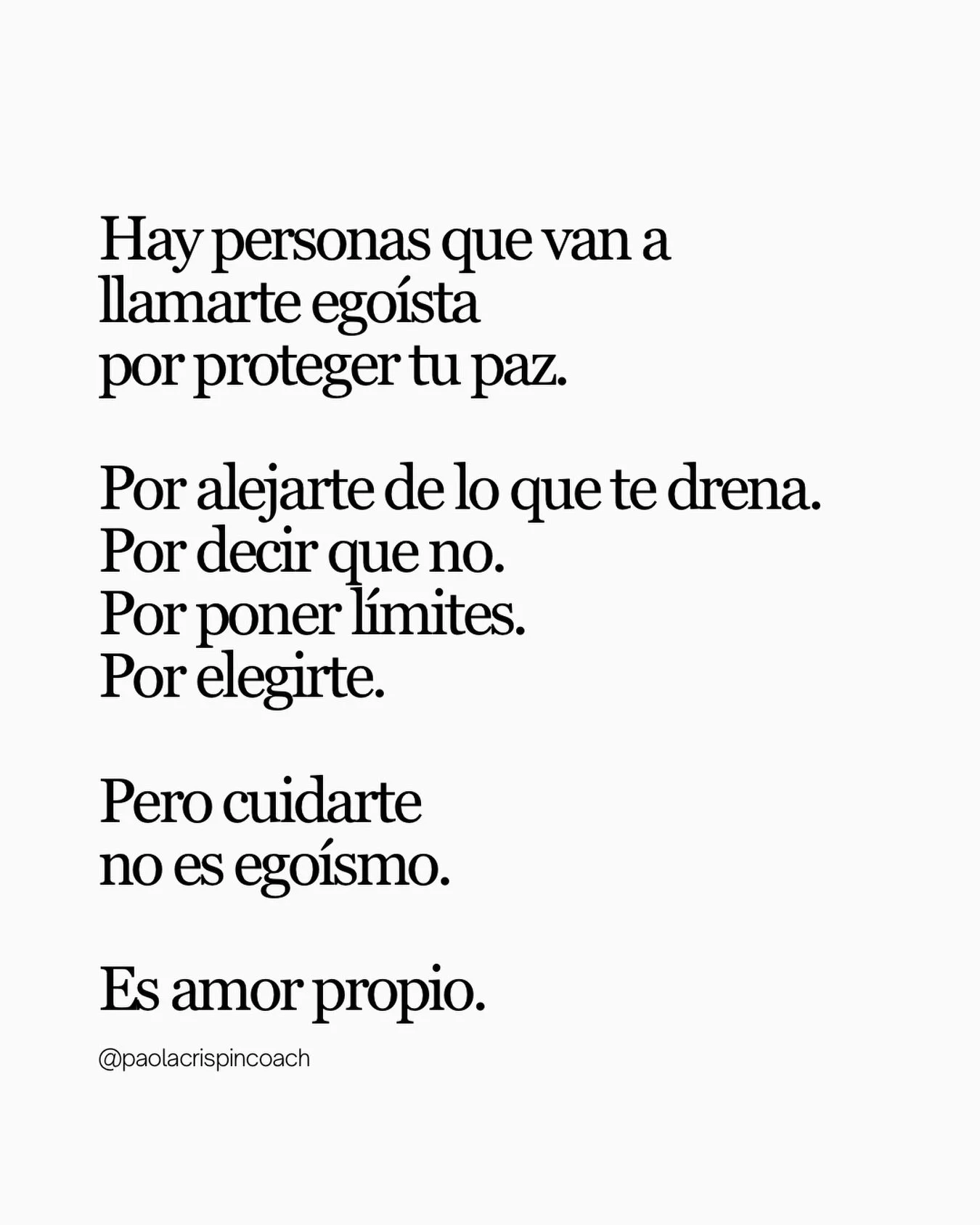 Te van a llamar ego&iacute;sta
cuando dejes de estar disponible para todo.

Cuando ya no digas que s&iacute; por compromiso.
Cuando empieces a elegir con qui&eacute;n estar,
qu&eacute; aceptar
y qu&eacute; no.

Y va a incomodar.

Porque no todos est&