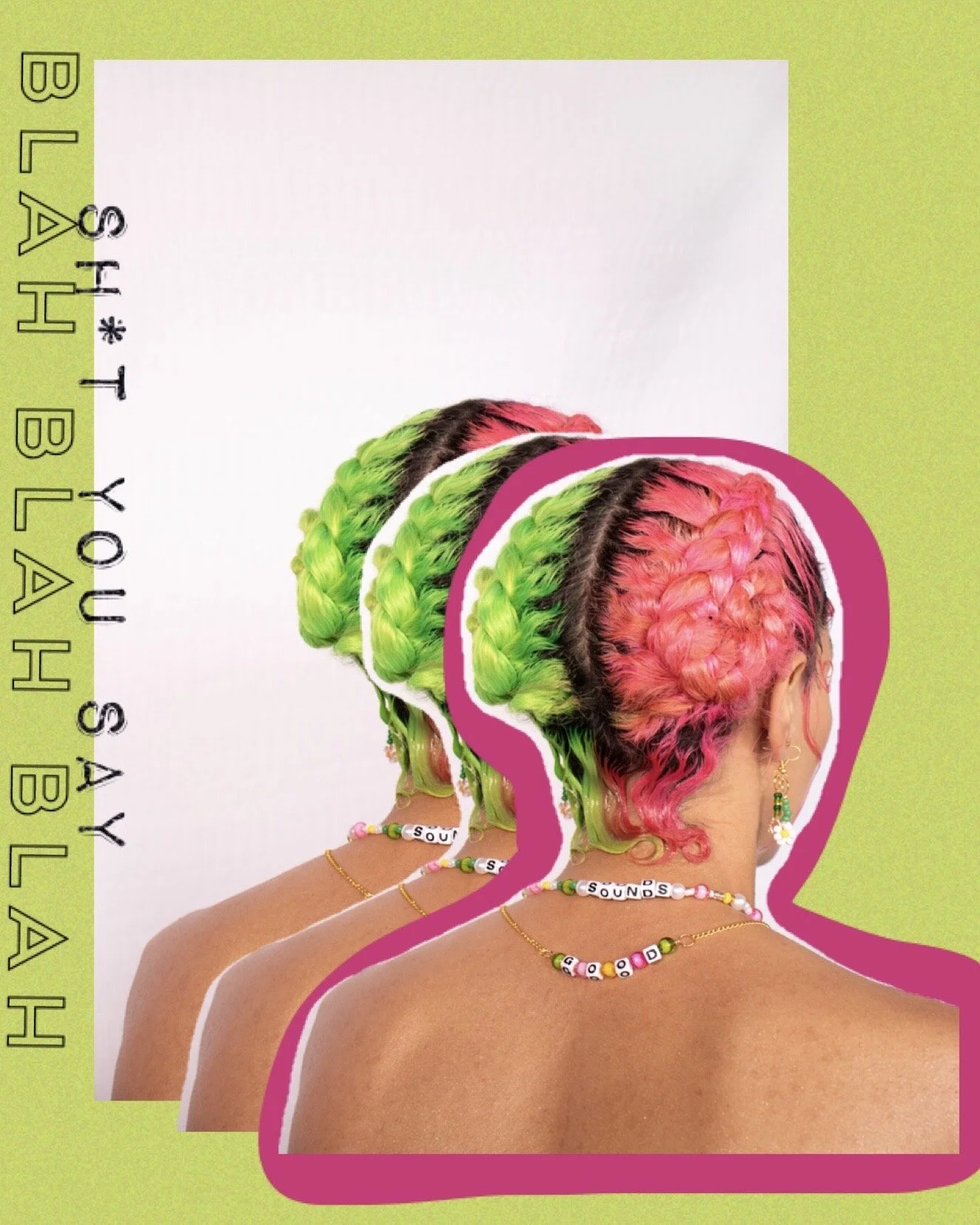 "sounds good" 2 piece mixed beaded necklace + chain