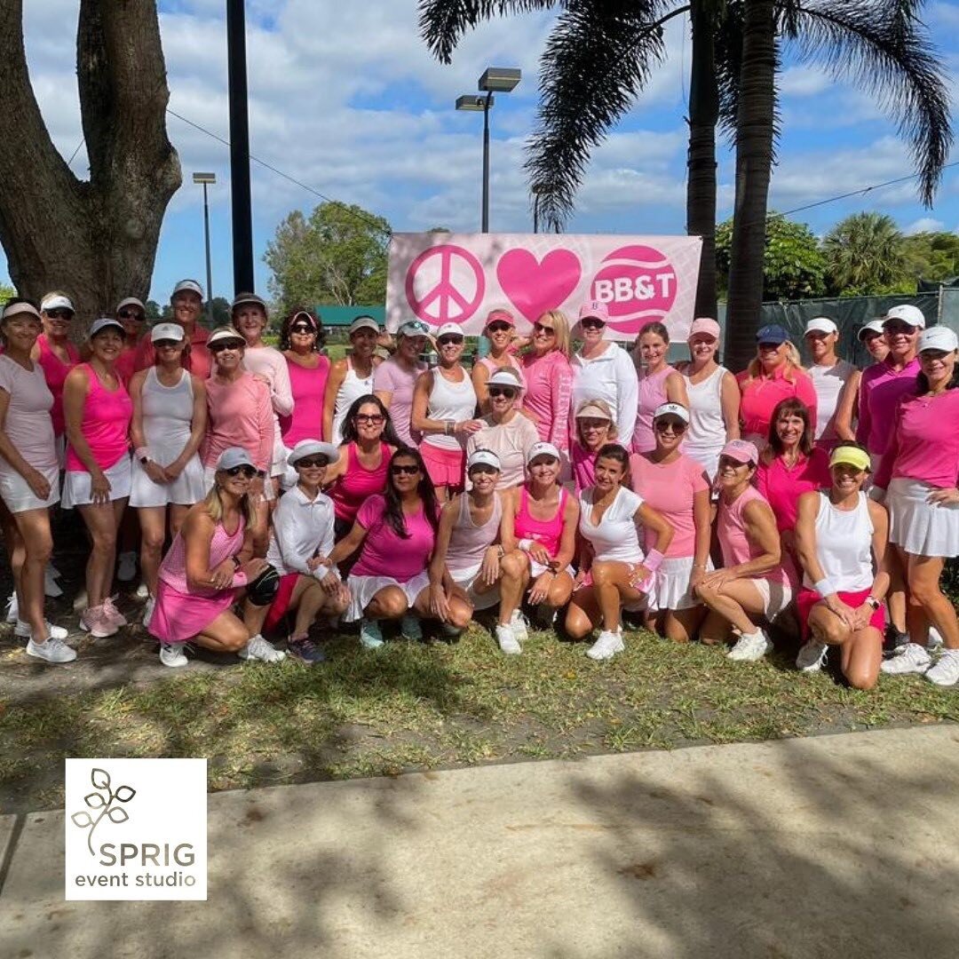 Peace, love, and tennis! Everyone was feeling the love at this season-end celebration bringing together four divisions of tennis at Boca Bath &amp; Tennis in Boca Raton, Fl. Custom banners, bright and bold floral arrangements, and personalized party 