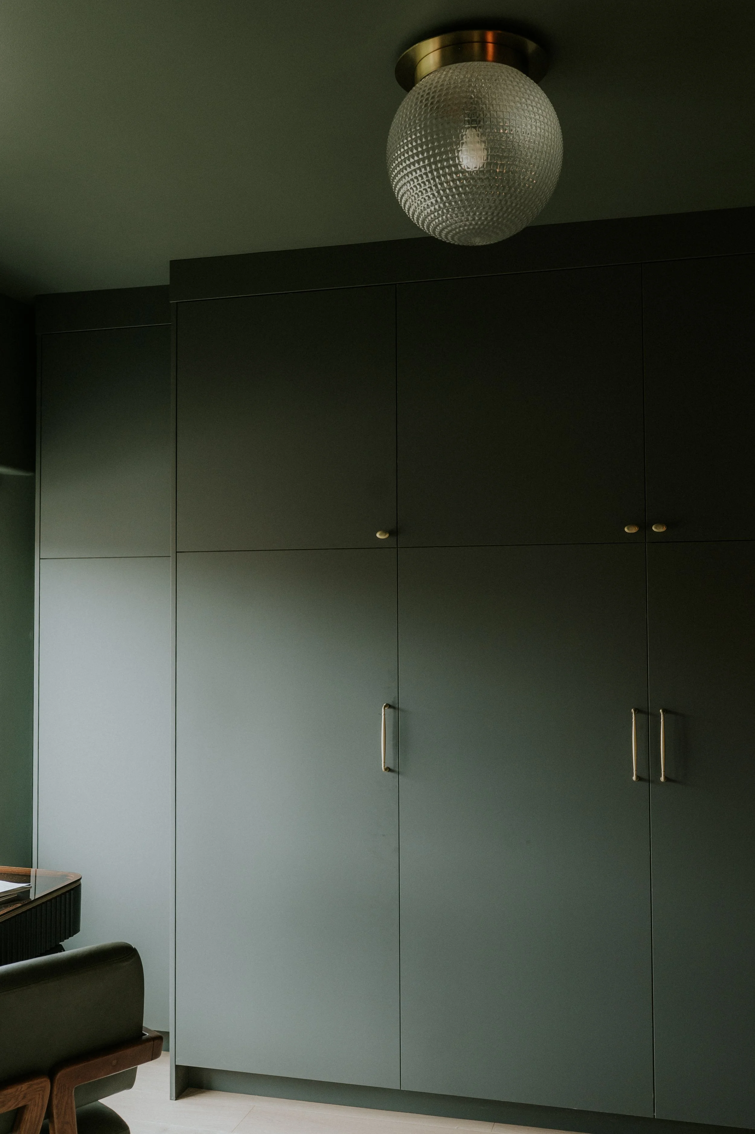 Custom Green Painted Office Millwork