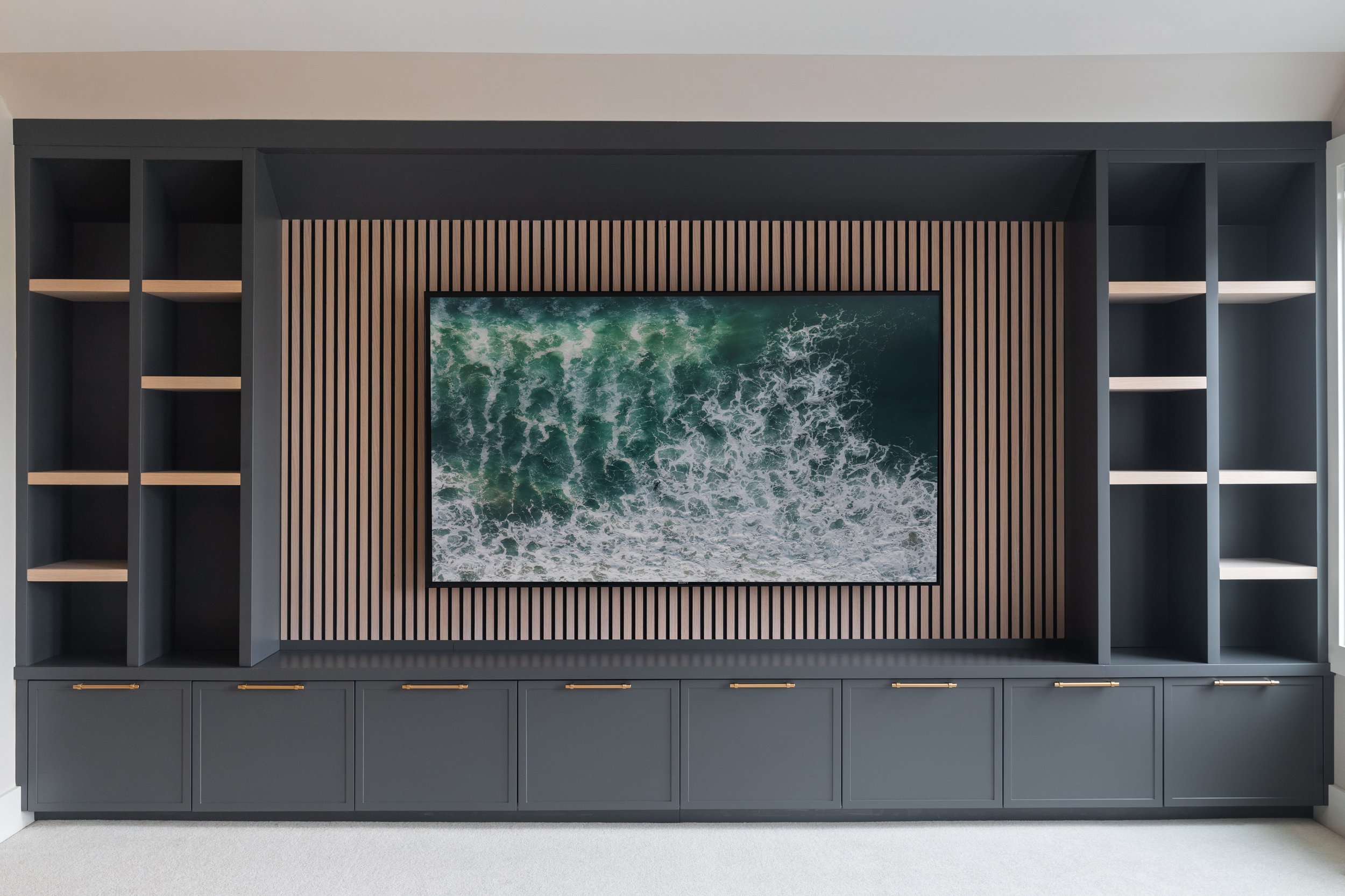 Custom Entertainment Unit Millwork in Steveston, Richmond