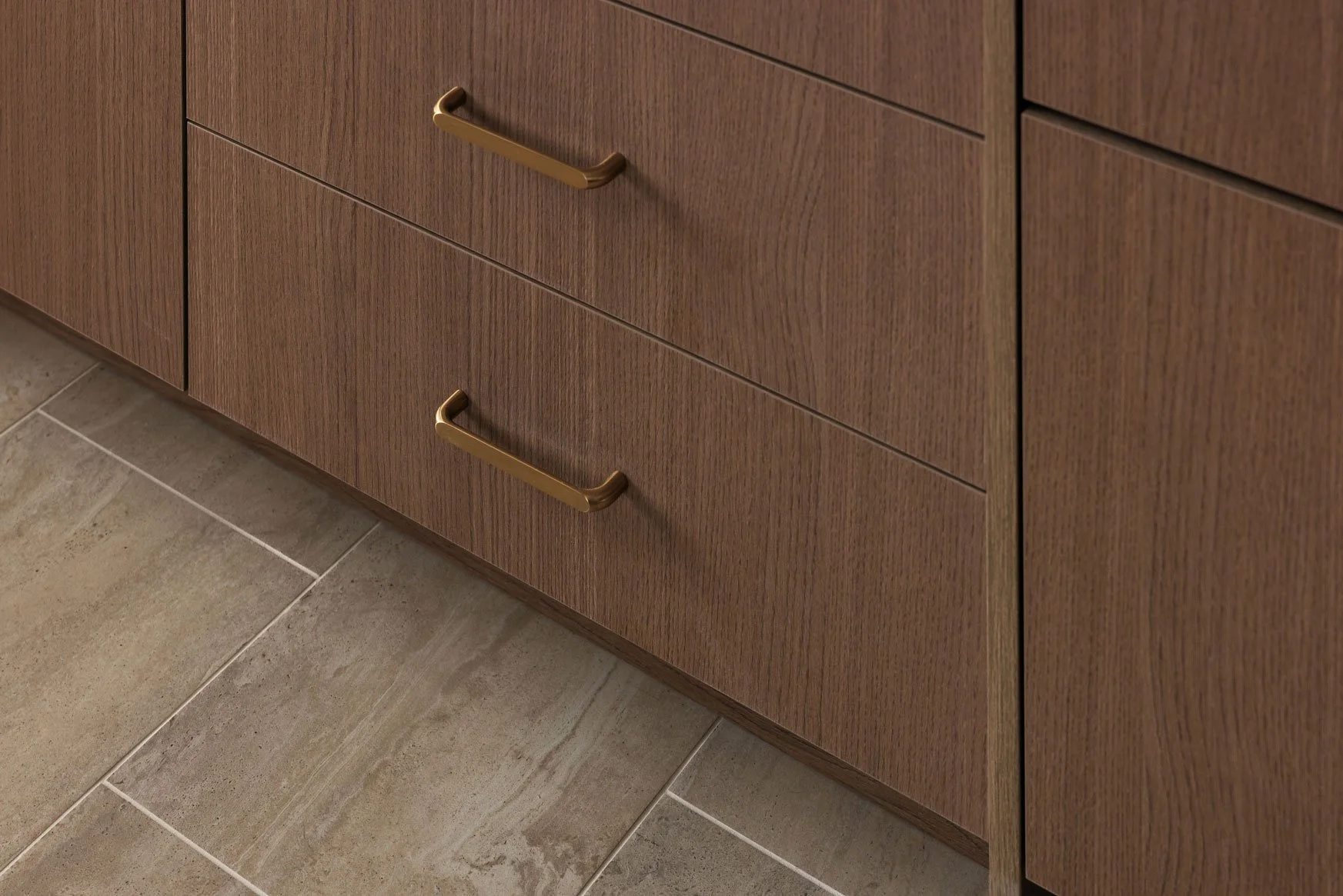 Close Up Drawer Millwork & Hardware