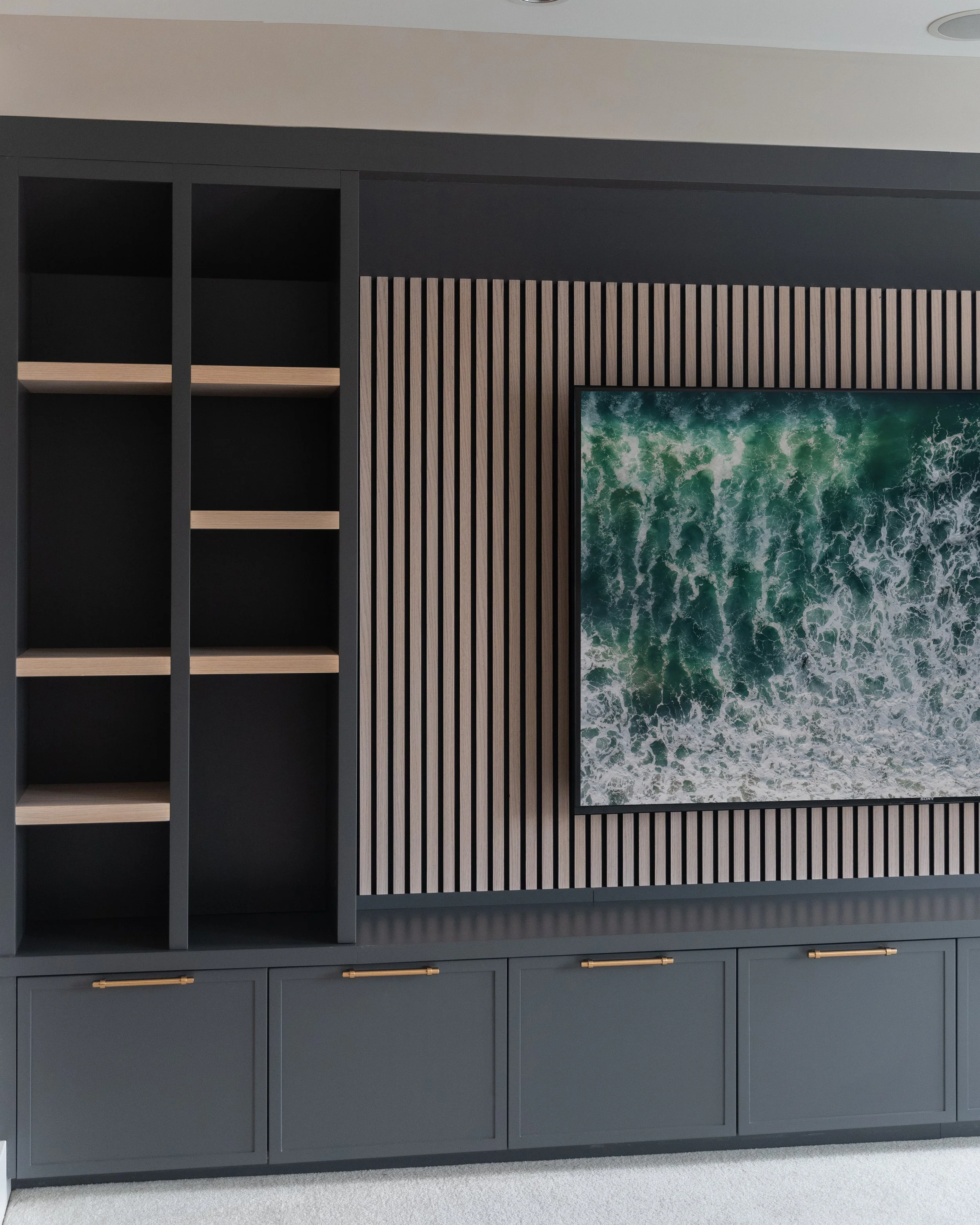 Custom Entertainment Unit Millwork Steveston Home