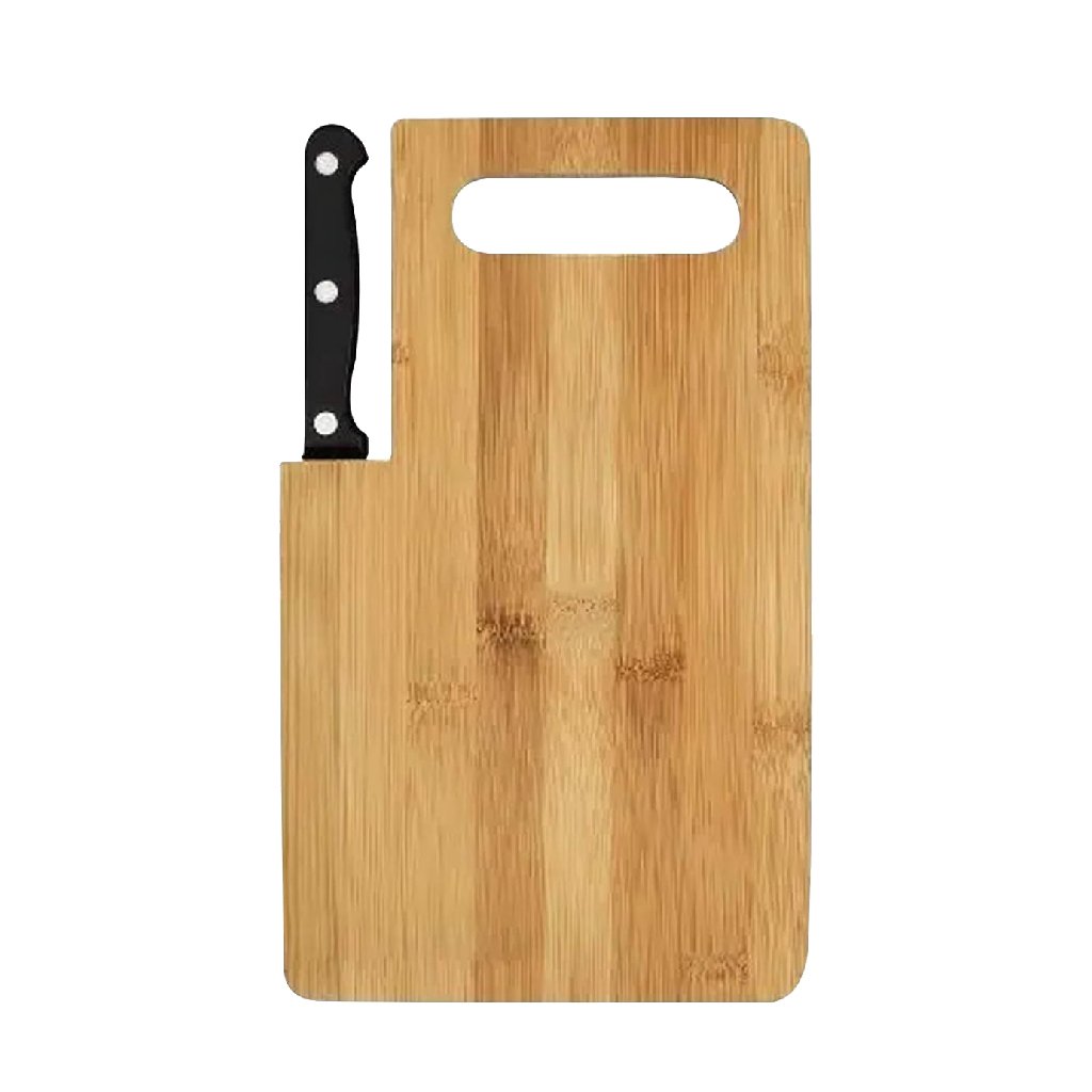 Bamboo Cutting Board With Built-In Knife