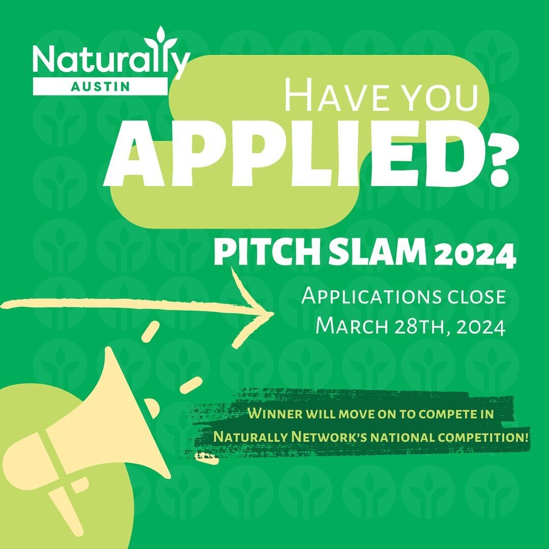 PITCH SLAM 2024 APPLICATIONS ARE STILL OPEN! 🎤

Join us for our annual celebration of Austin&rsquo;s incredible natural and consumer products industry! Pitch Slam is hosted across all of Naturally Network&rsquo;s regional chapters annually&mdash;and