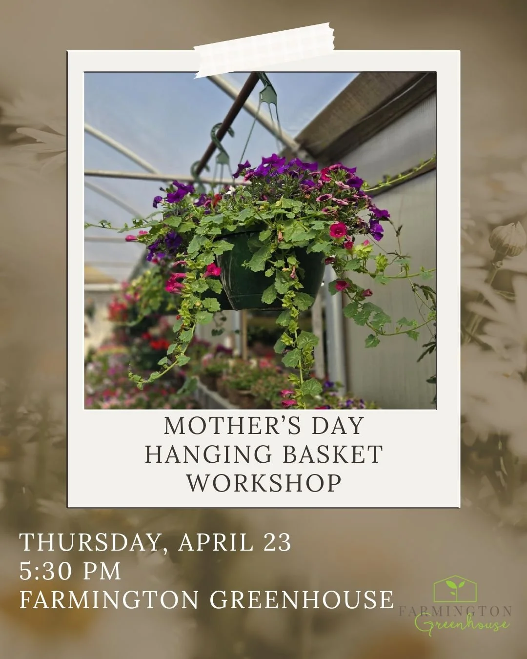Mother's Day Hanging Basket Workshop