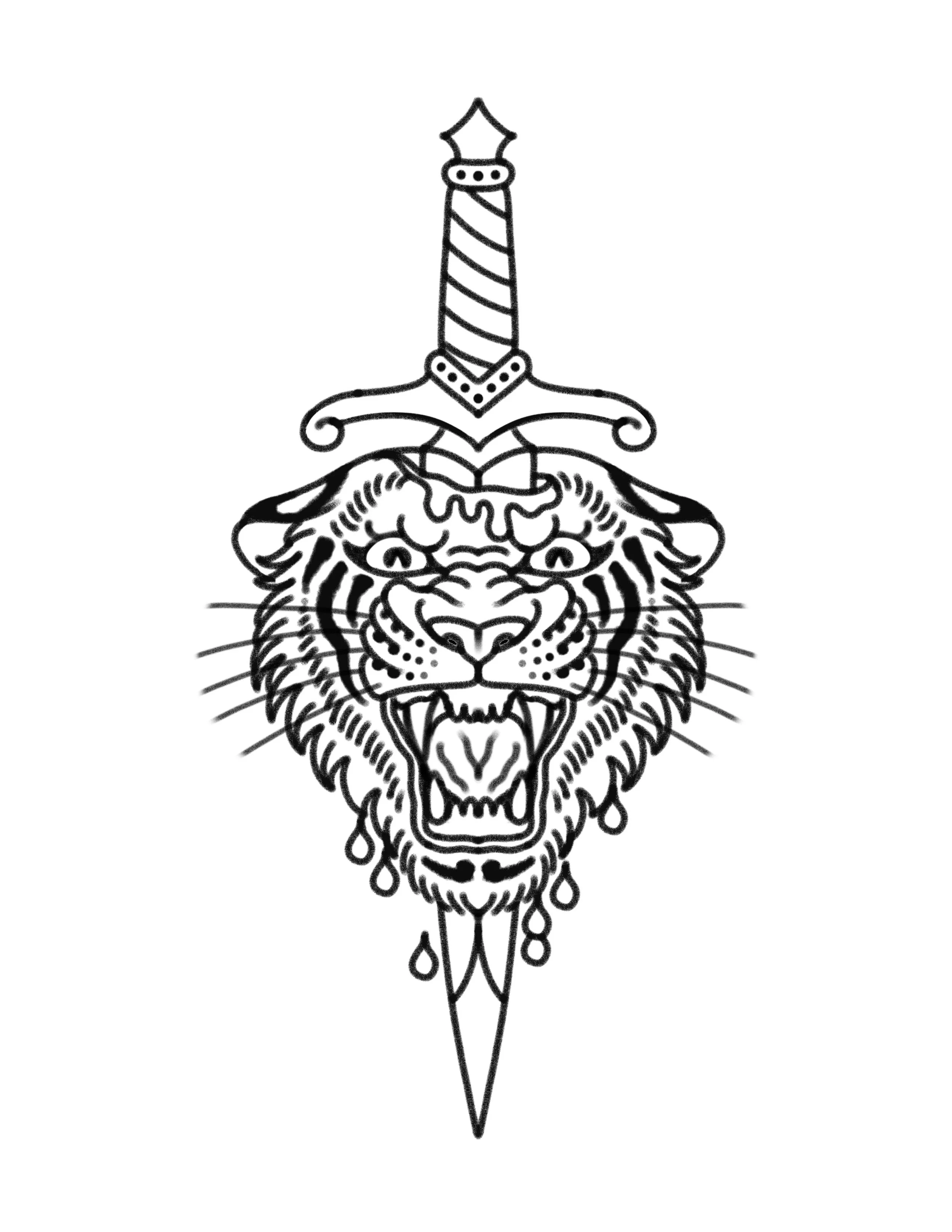 Tiger head/ dagger 1