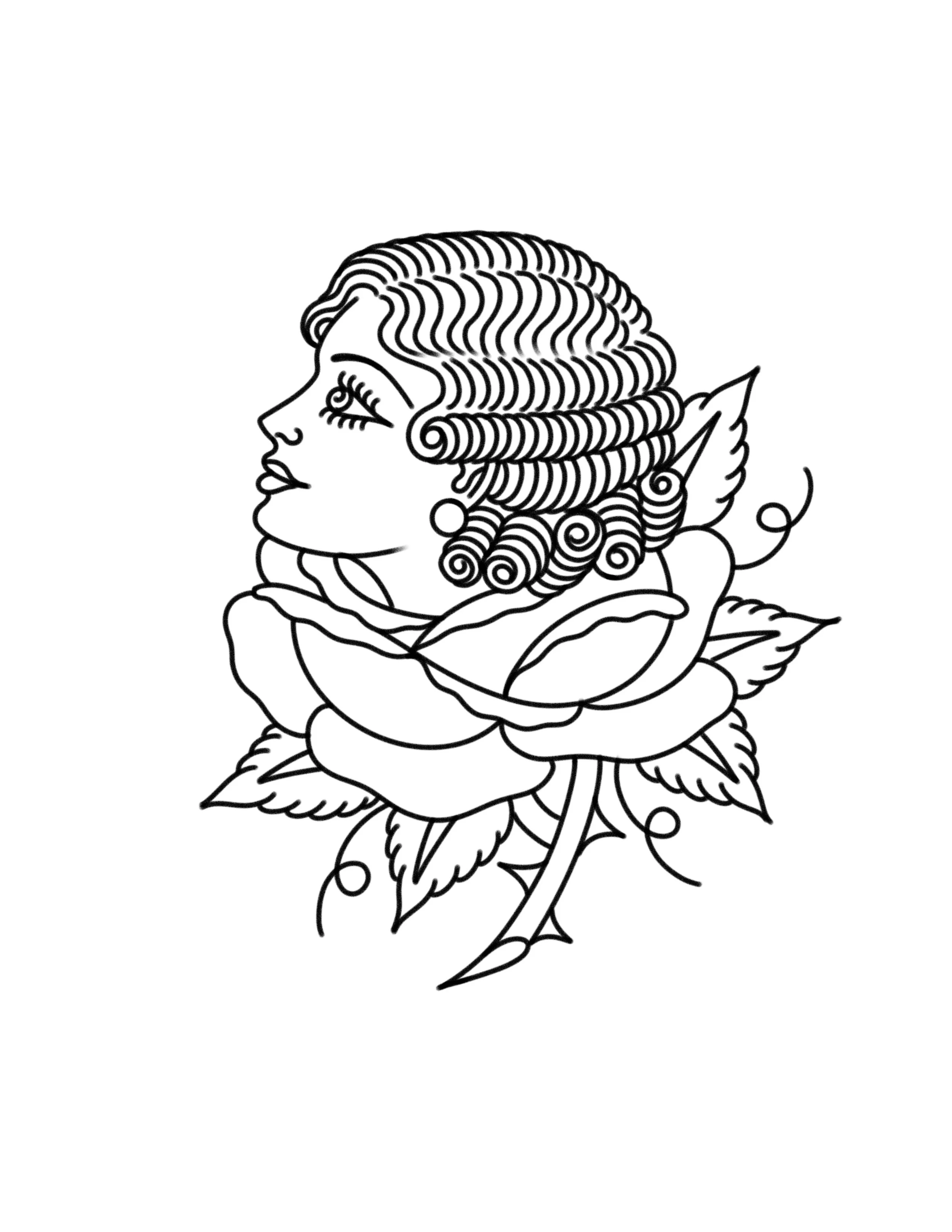 Black & Red Rose Lady 3