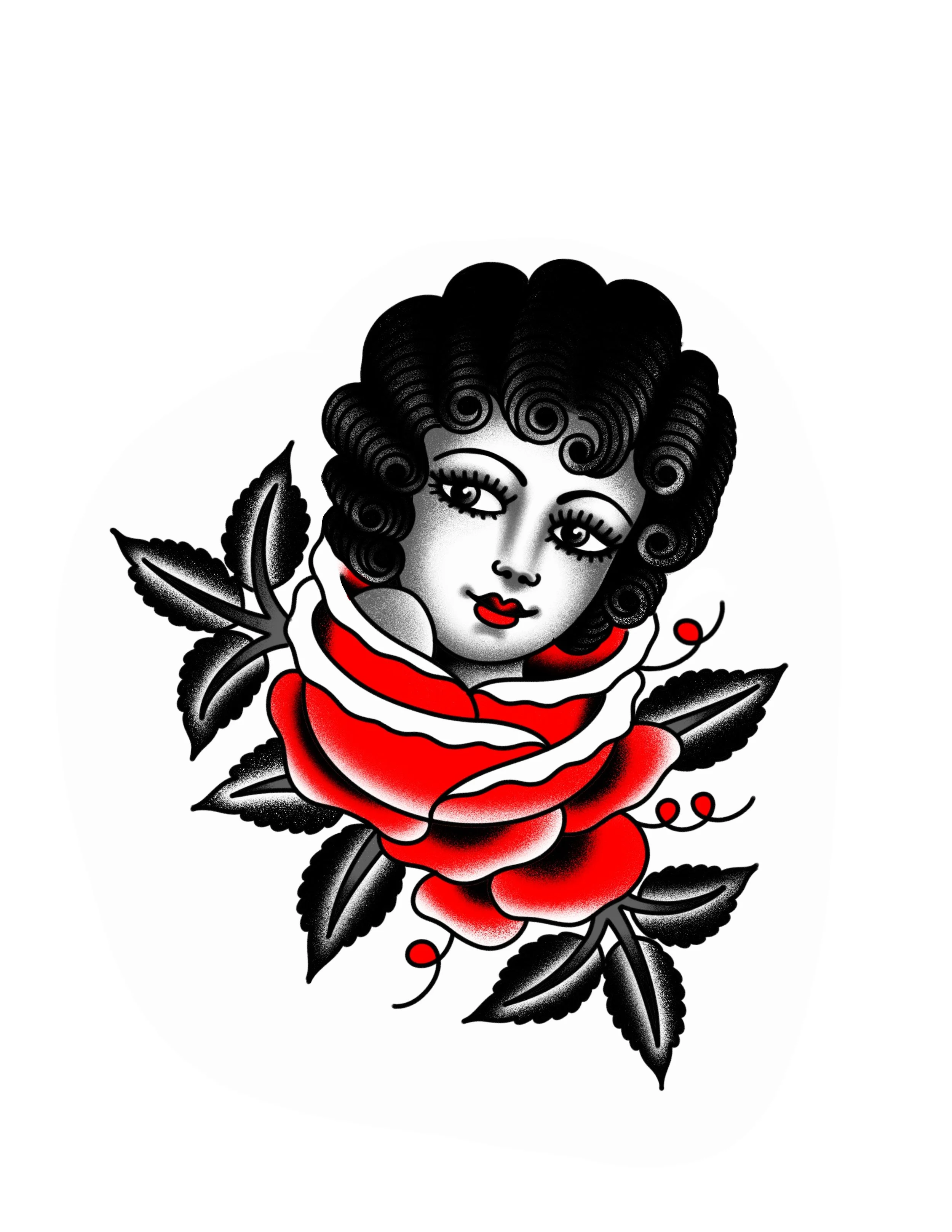 Black & Red Rose Lady 2