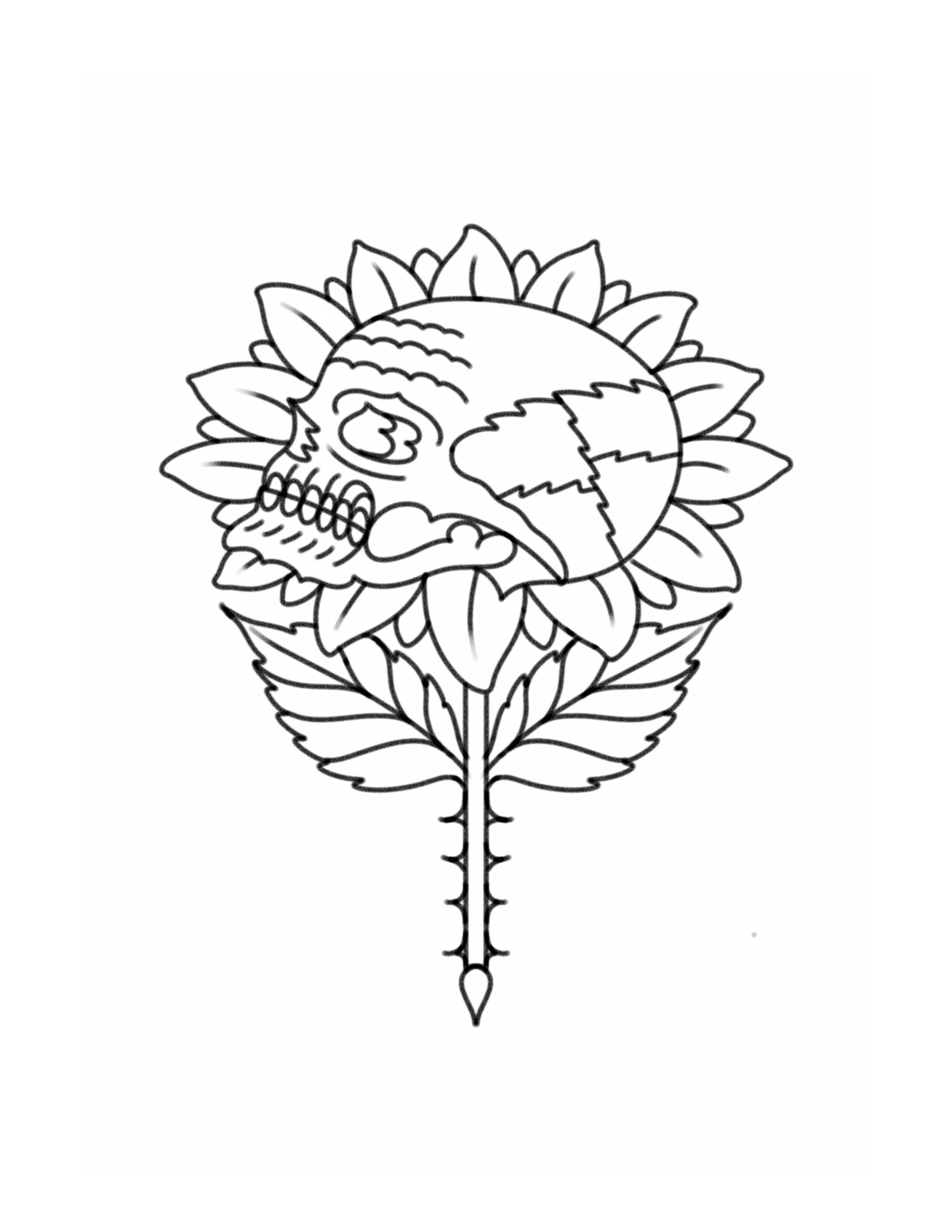 Sunflower & Skull