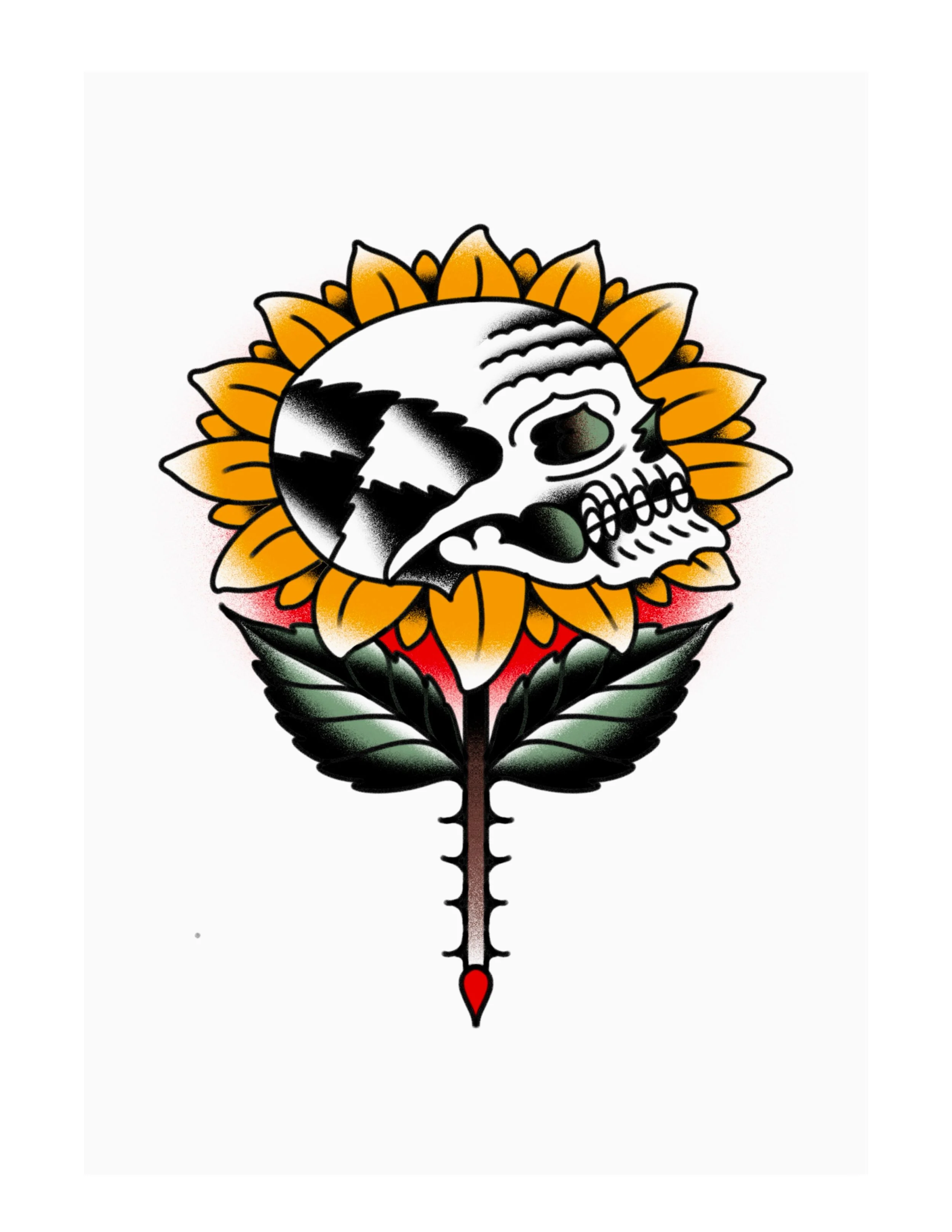 Sunflower & Skull