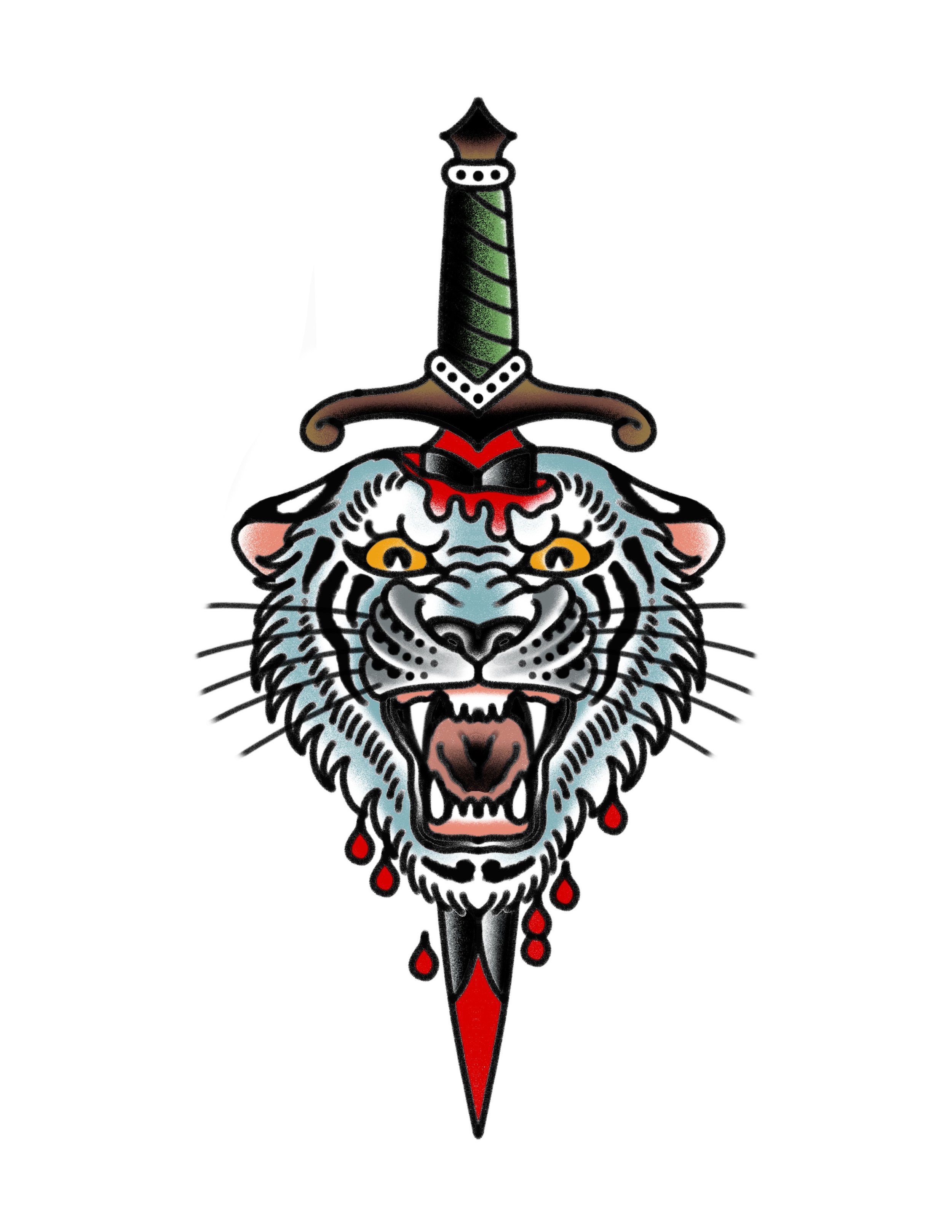 Tiger head/ dagger 1