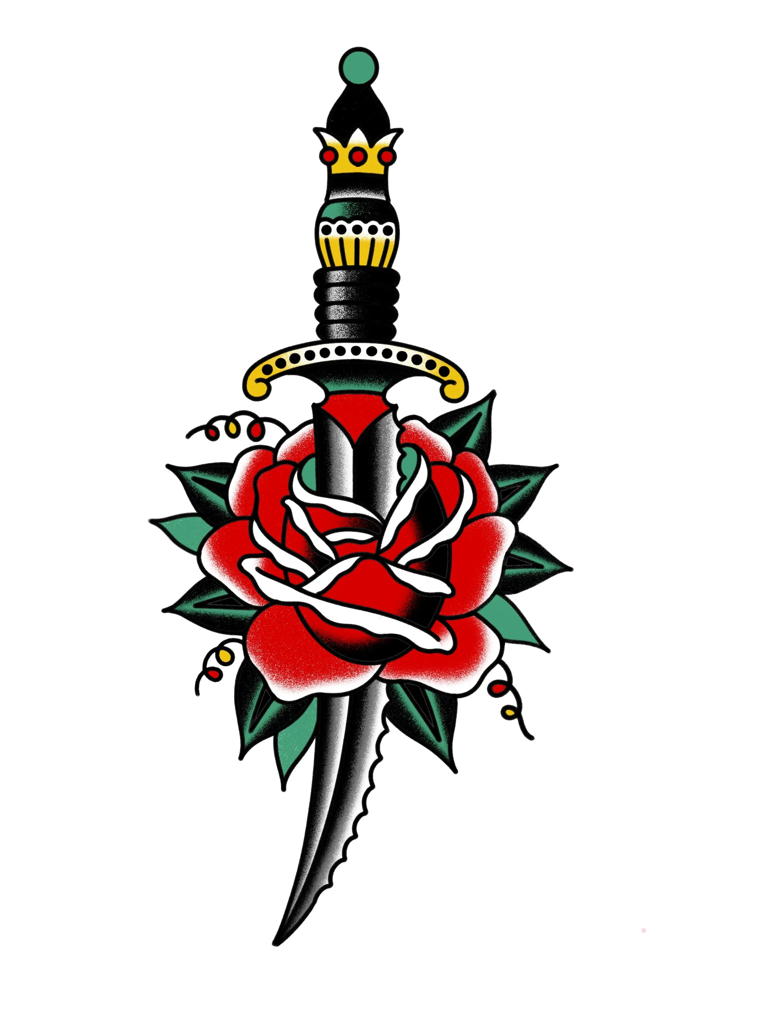 Serrated Dagger & Rose