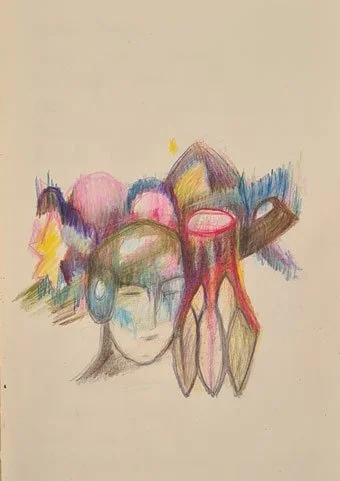 Zeichnung Kopf und Stern