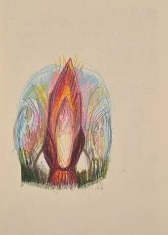 Zeichnung Flamme als göttlicher funke in uns