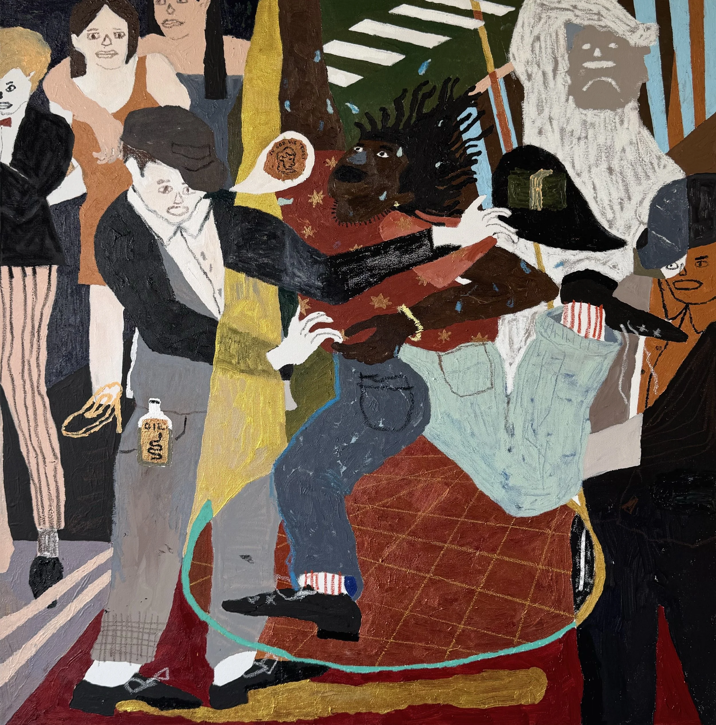 people in my ear, telling me how to move, 36 x 36 in