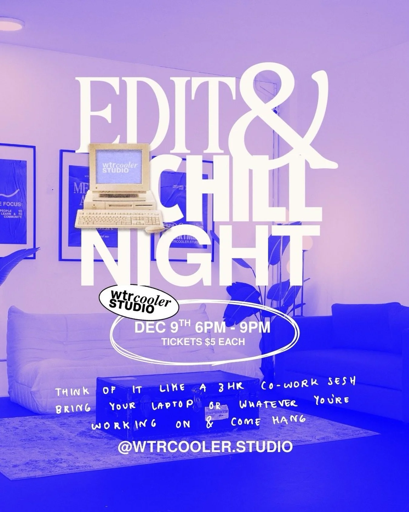 Next week after OPEN STUDIO come hang out and edit your photos with us or bring whatever you&rsquo;re working on and come hang / meet some new creatives in the area during our 3HR co-working sesh. 

🔗🎟️comment &ldquo;EDIT&rdquo; below and we&rsquo;