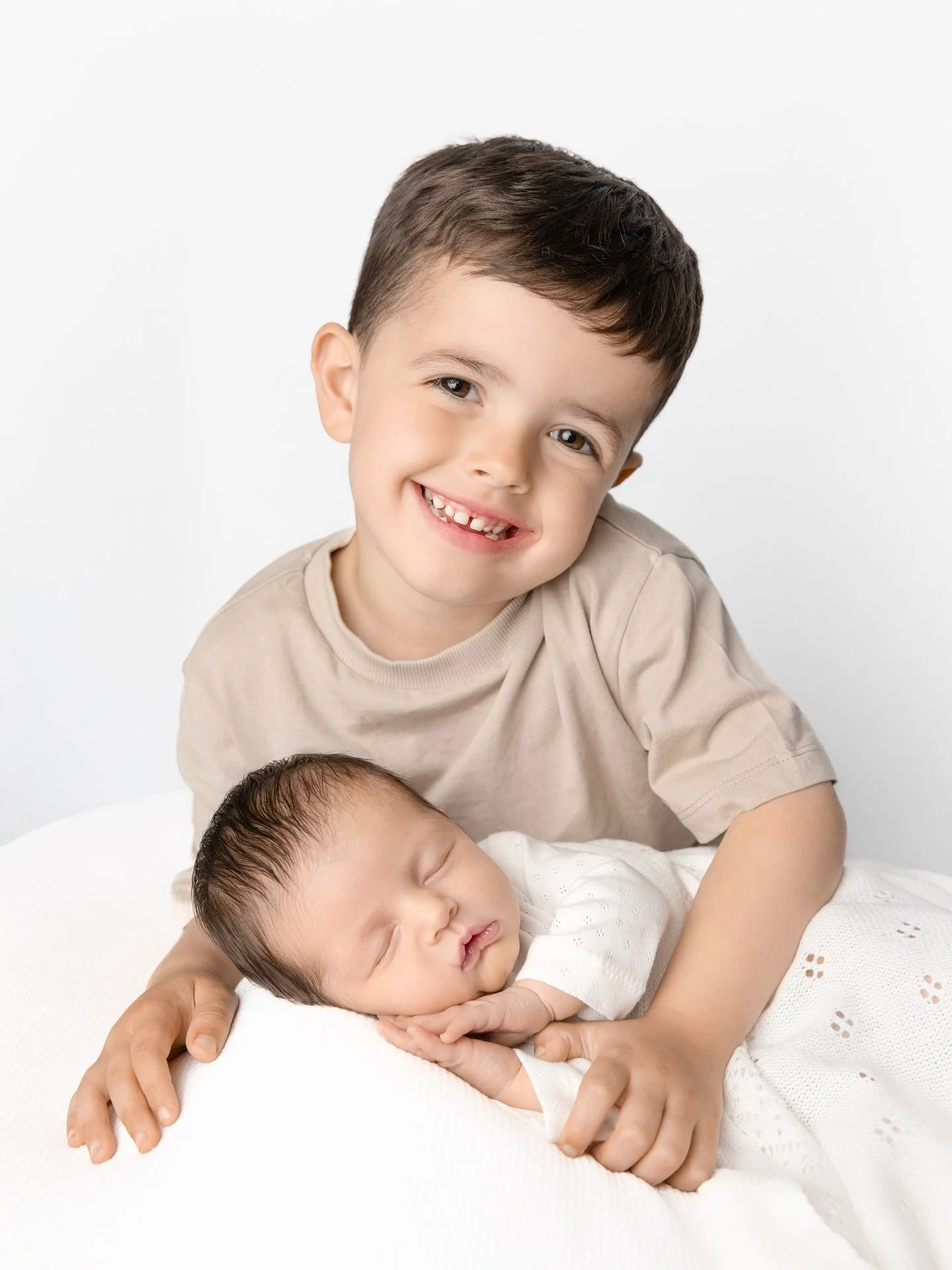 Big brother Harrison was super excited for photos with his new sister, baby Masie. I photographed Harrison as a newborn &amp; again for his cake smash, fast forward 3 years &amp; it was so nice to see how much he has grown, love returning to clients 