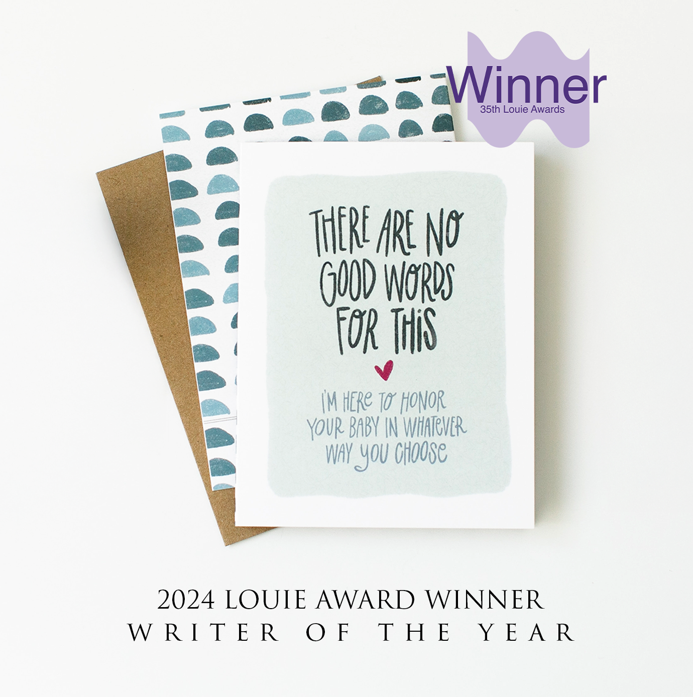 No Good Words card by The Noble Paperie — 2024 Louie Award Writer of the Year winner, greeting card industry's highest honor