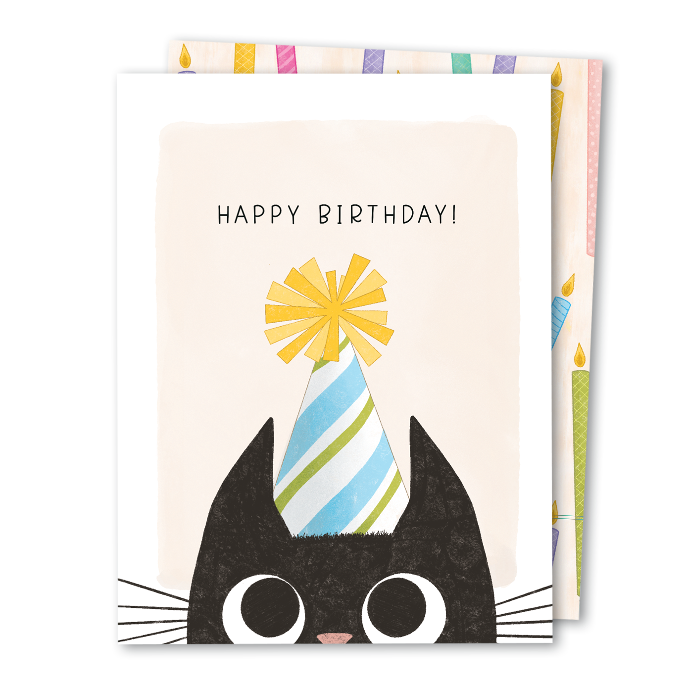 Cute Black Cat Birthday Card