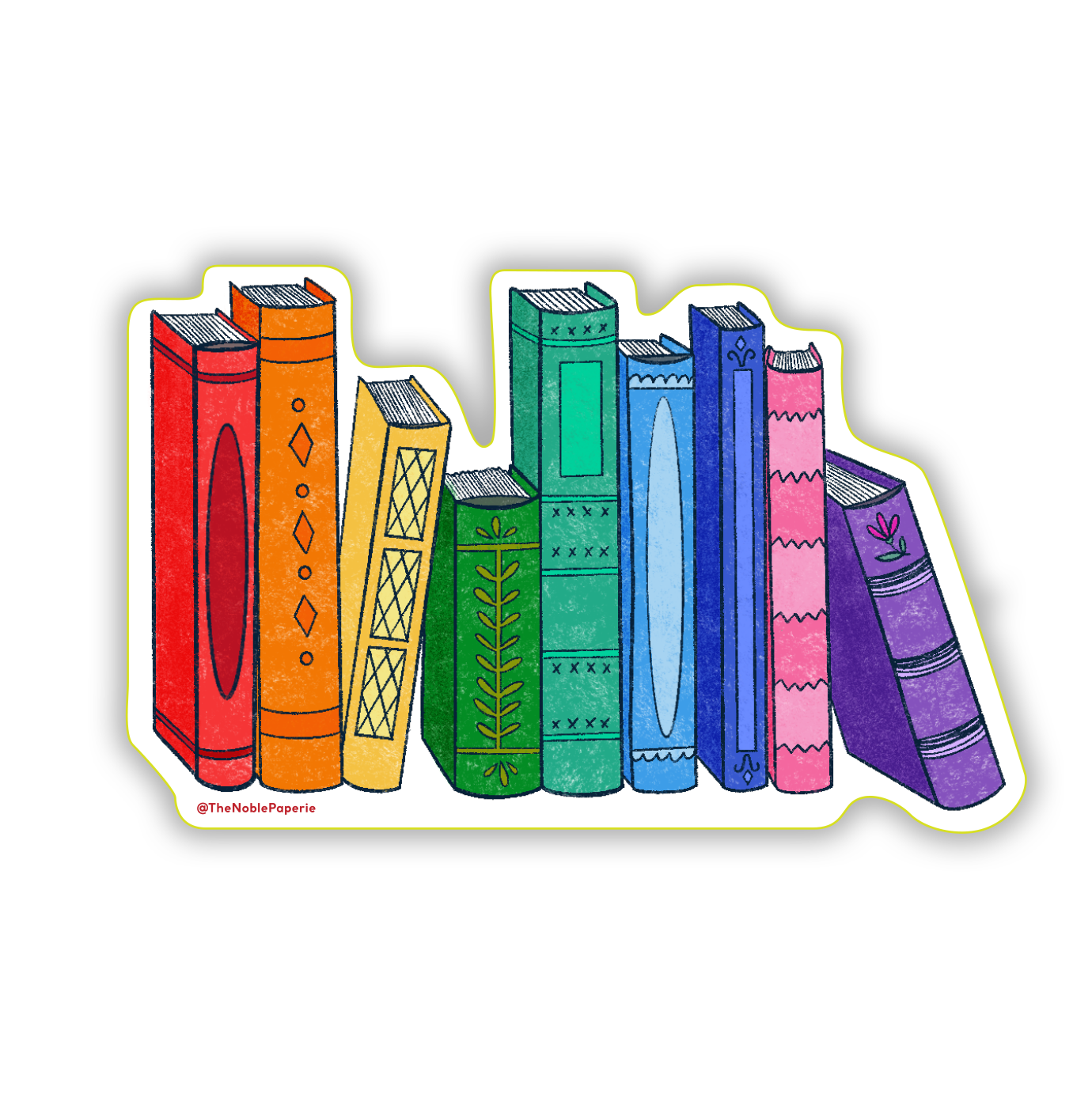 Subtle Rainbow LGBTQ Bookshelf Vinyl Sticker