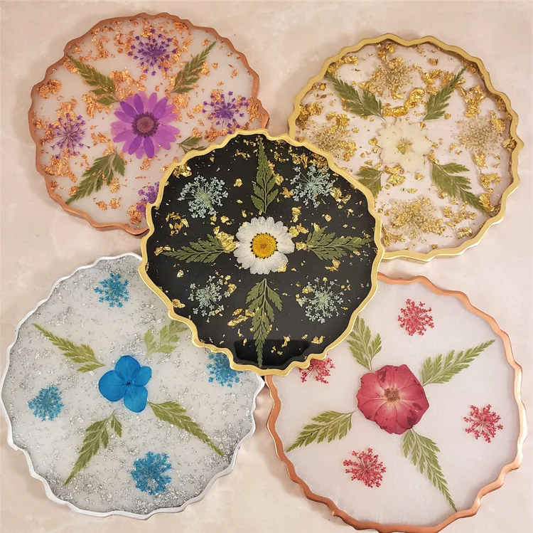 Custom resin Flower Coasters