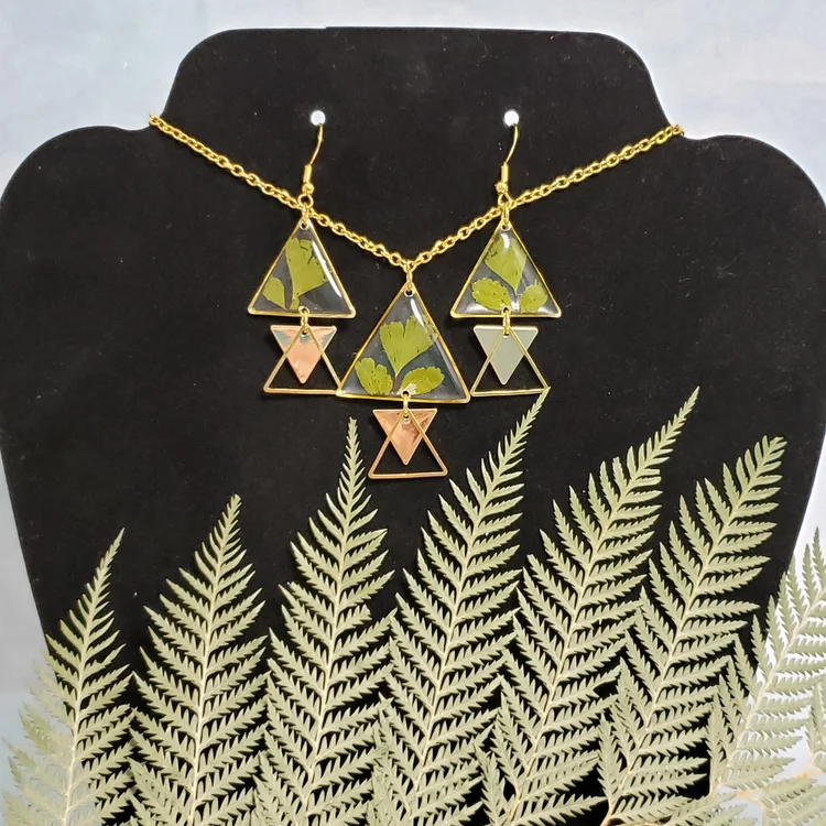 Custom Resin Fern Leaf Necklace / Earrings