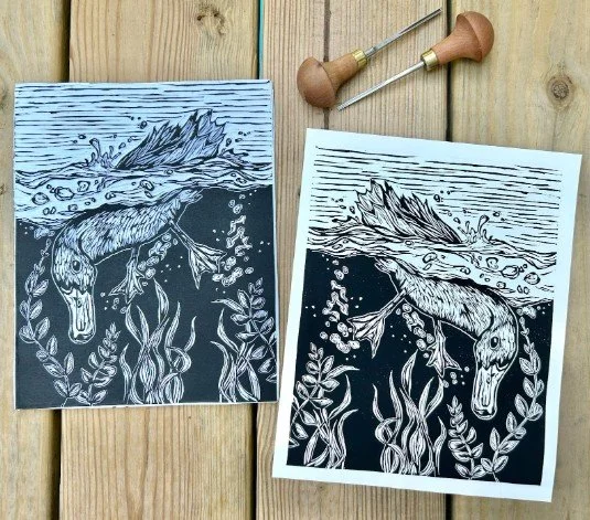 Linocut Printmaking with Trica Chan of Riverbird Printworks 