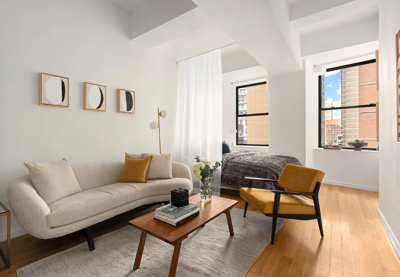 Residence 902 at 99 John Deco Lofts luxury studio loft in Manhattan