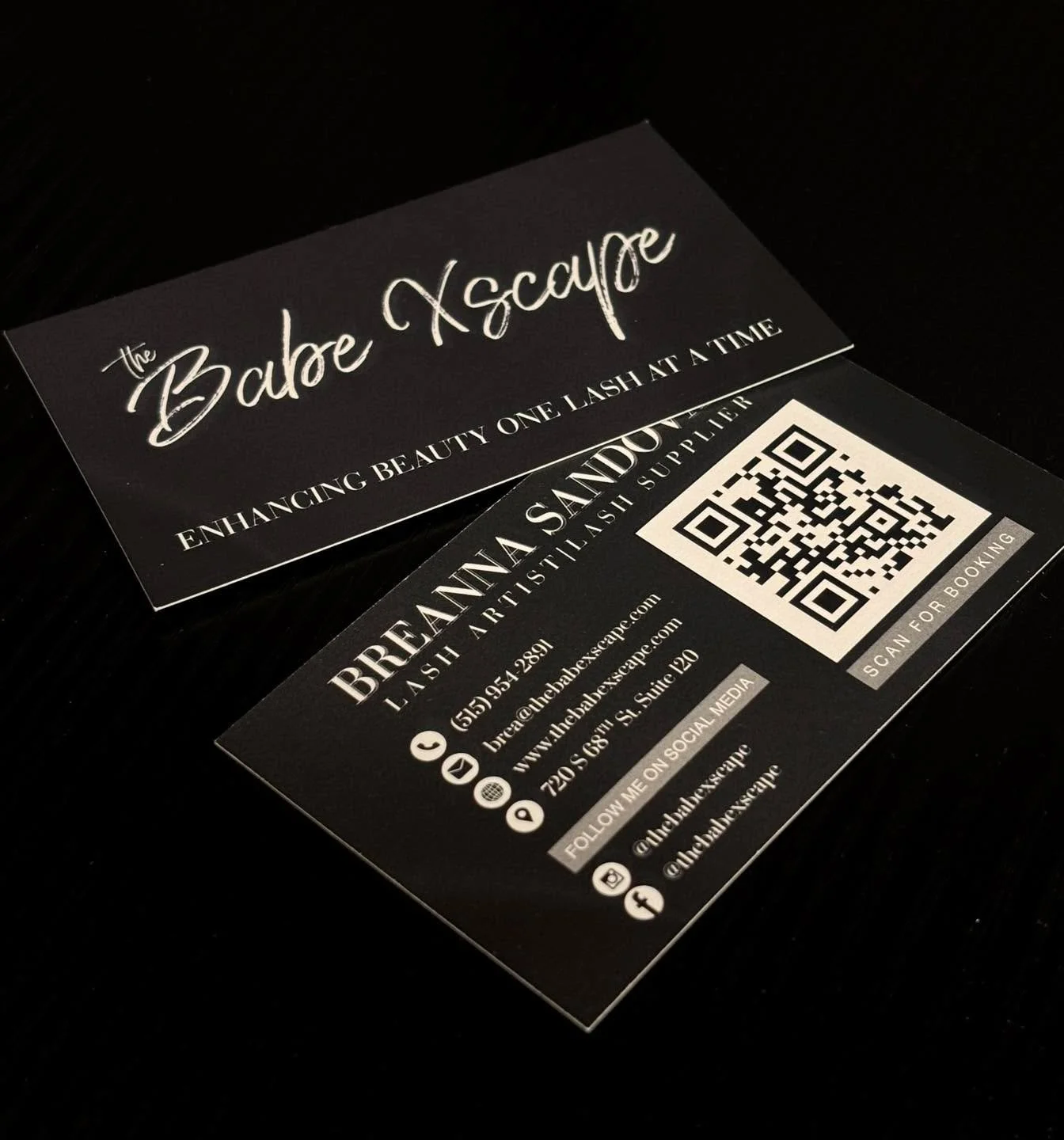 New cards, same pressure 💅🏽🖤

Stepping into this next level of The Babe Xscape with intention, growth, and a brand that speaks for itself ✨
Every detail matters &mdash; because luxury is in the experience and the presentation.

Scan. Book. Experie
