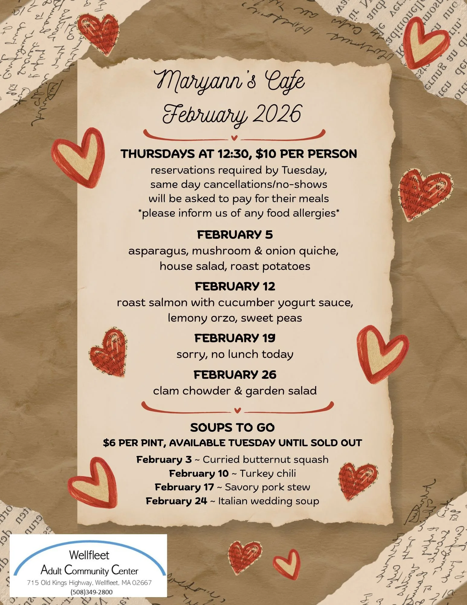 Maryann’s Cafe February 2026