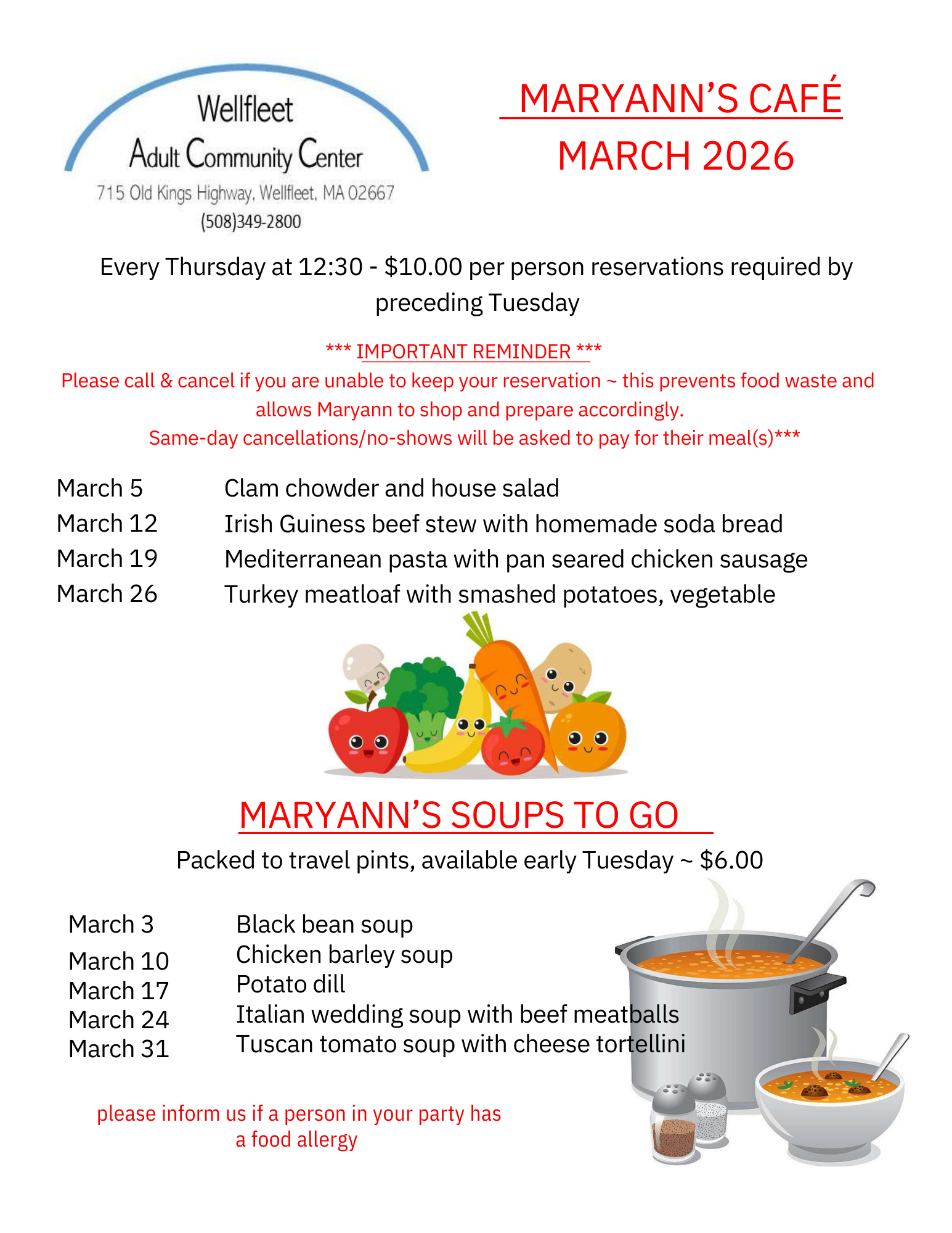 Maryann’s Cafe March 2026