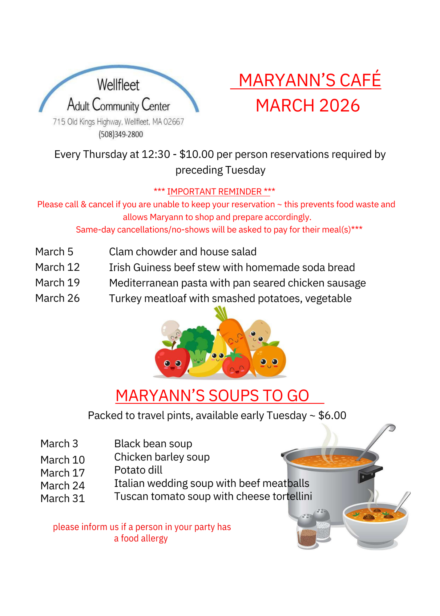 Maryann’s Cafe March 2026