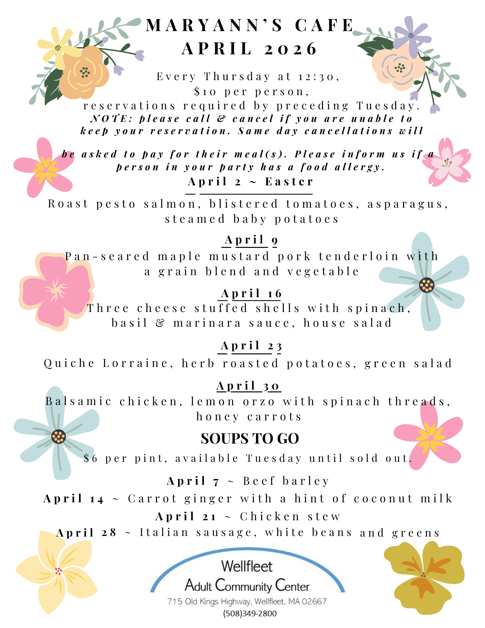 Maryann’s Cafe April 2026