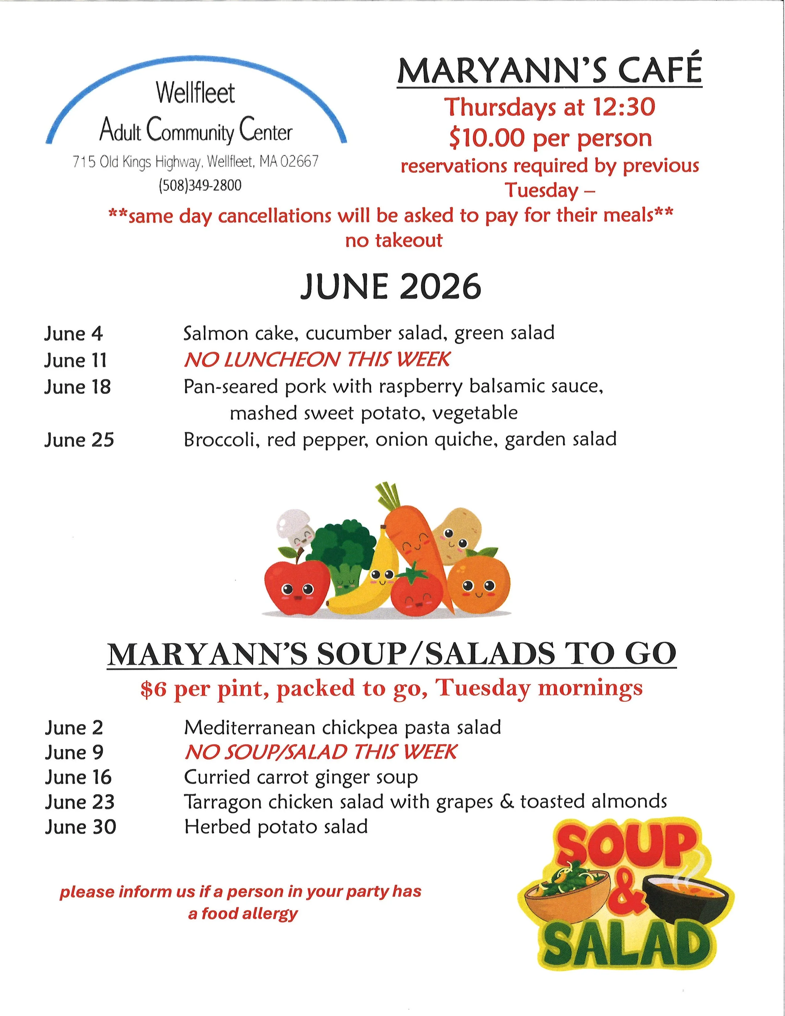 Maryann’s Cafe June 2026