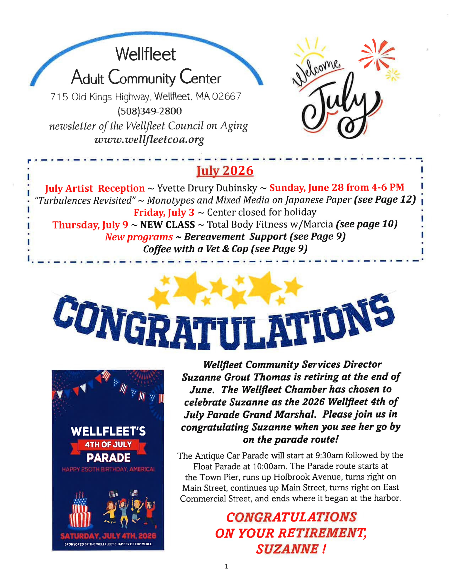 July 2026 Newsletter