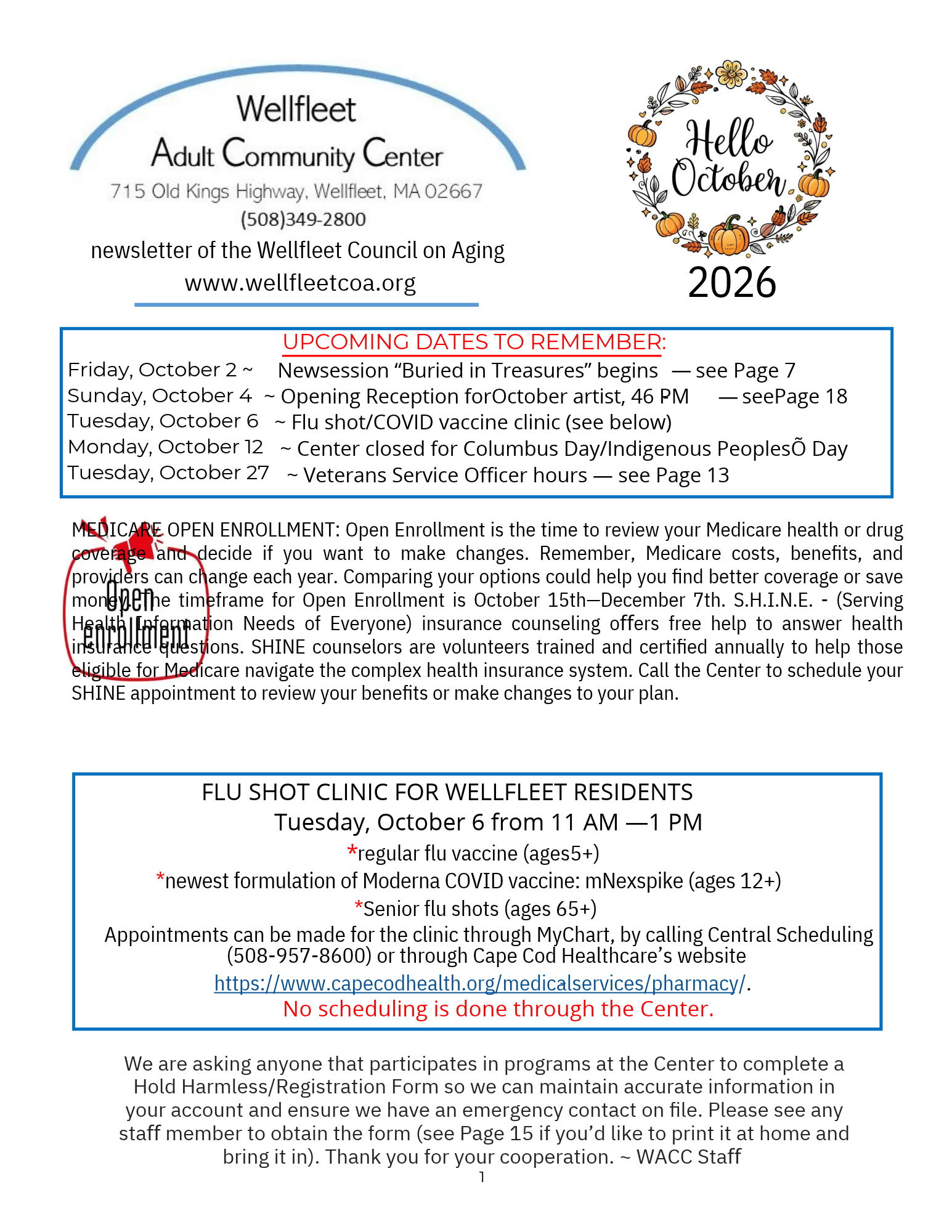 October 2026 Newsletter