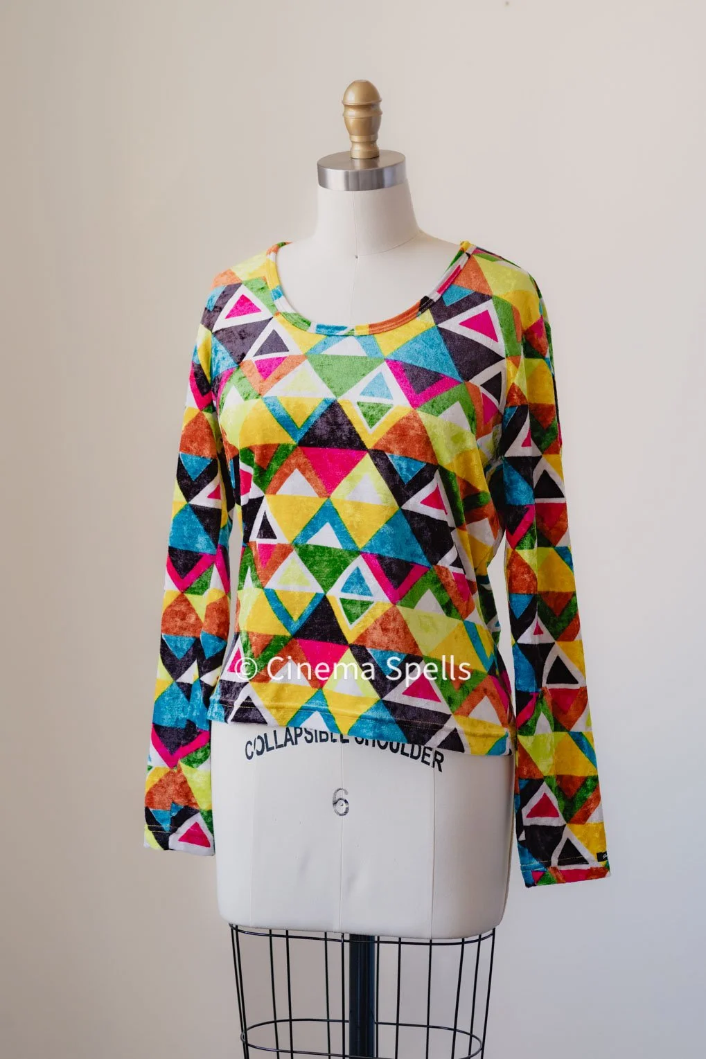 1990s Vibrant Velour Top As Seen On Fran Fine On The Nanny (US L)