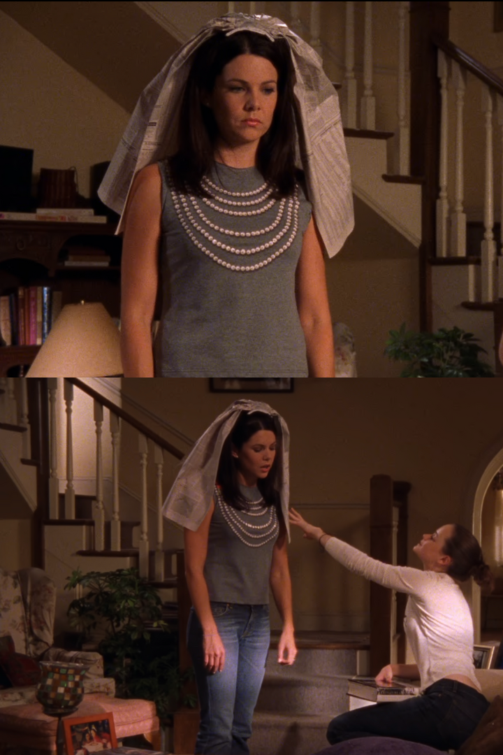 Top Rare Porté Par Lorelai Gilmore Dans Gilmore Girls - Occasion Très Bon état, Taille S, Gris