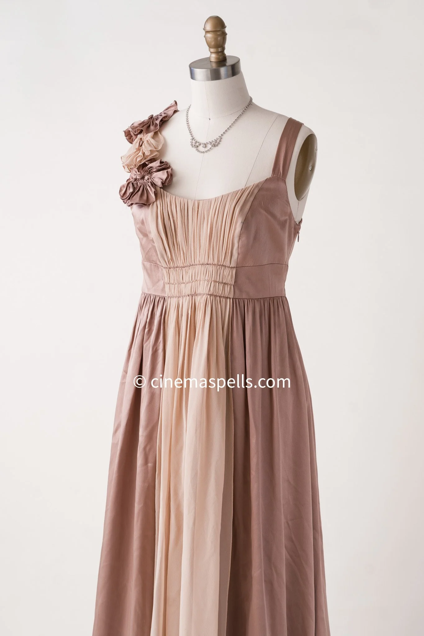 2000s ~ Studio Sourced ~ Rosette One-Shoulder Gown (Size US 6)