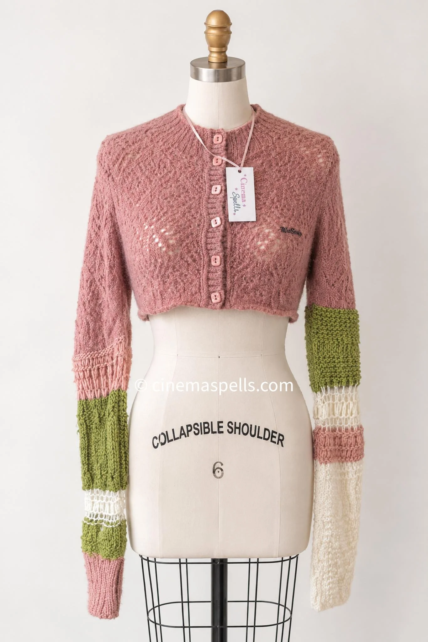 RARE Phoebe Charmed Cropped Crochet Cardigan — US L