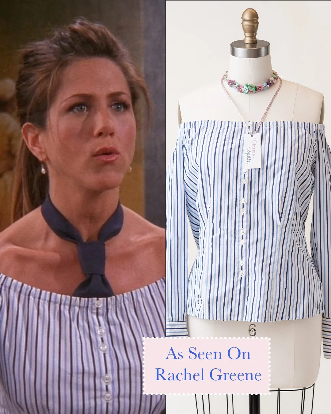 Rachel Green Friends Rare Off-Shoulder Blouse (US 12 / L)