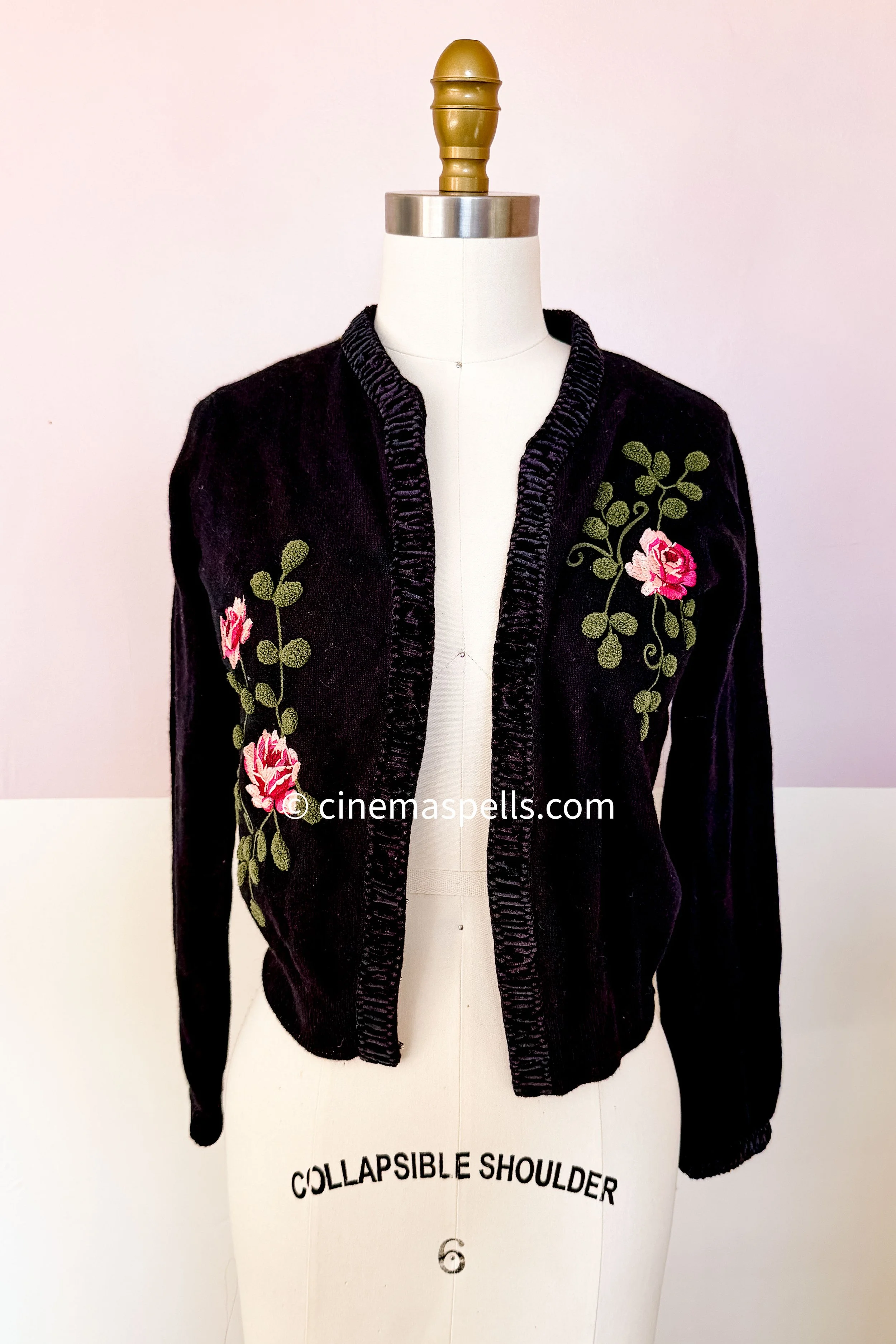 Black Version ~ Saks Embroidered Cardigan As Seen Everywhere (Fits XS)