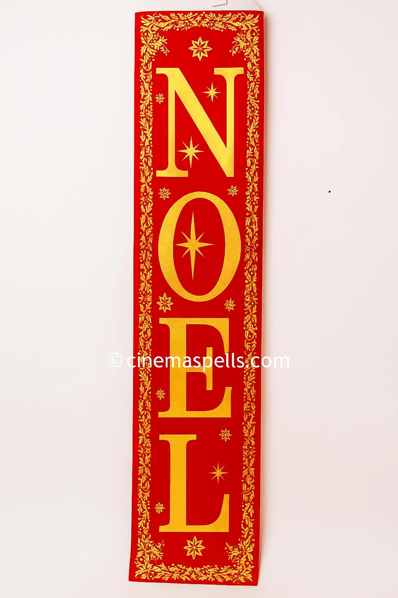 1990s Noel Banner Sign w Gold Lettering As Seen On Frasier