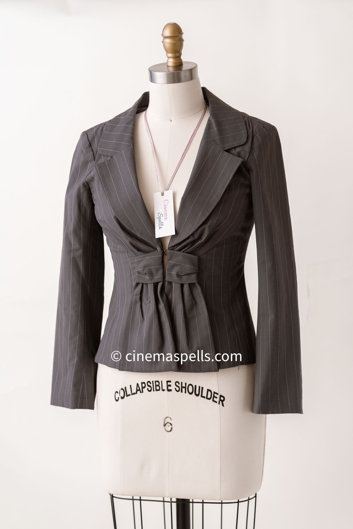 As Seen On Lois Lane in Smallville: 2000s Pinstriped Gray Blazer (US 8)