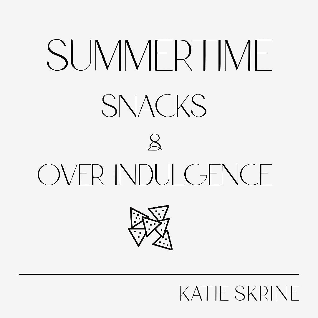 SUMMERTIME - SNACKS &amp; OVERINDULGENCE

In theory, summer is a time for lovely light salads and simple foods. However, many people report that they often put on weight during the summer. By September, they have unwittingly managed to gain extra pou