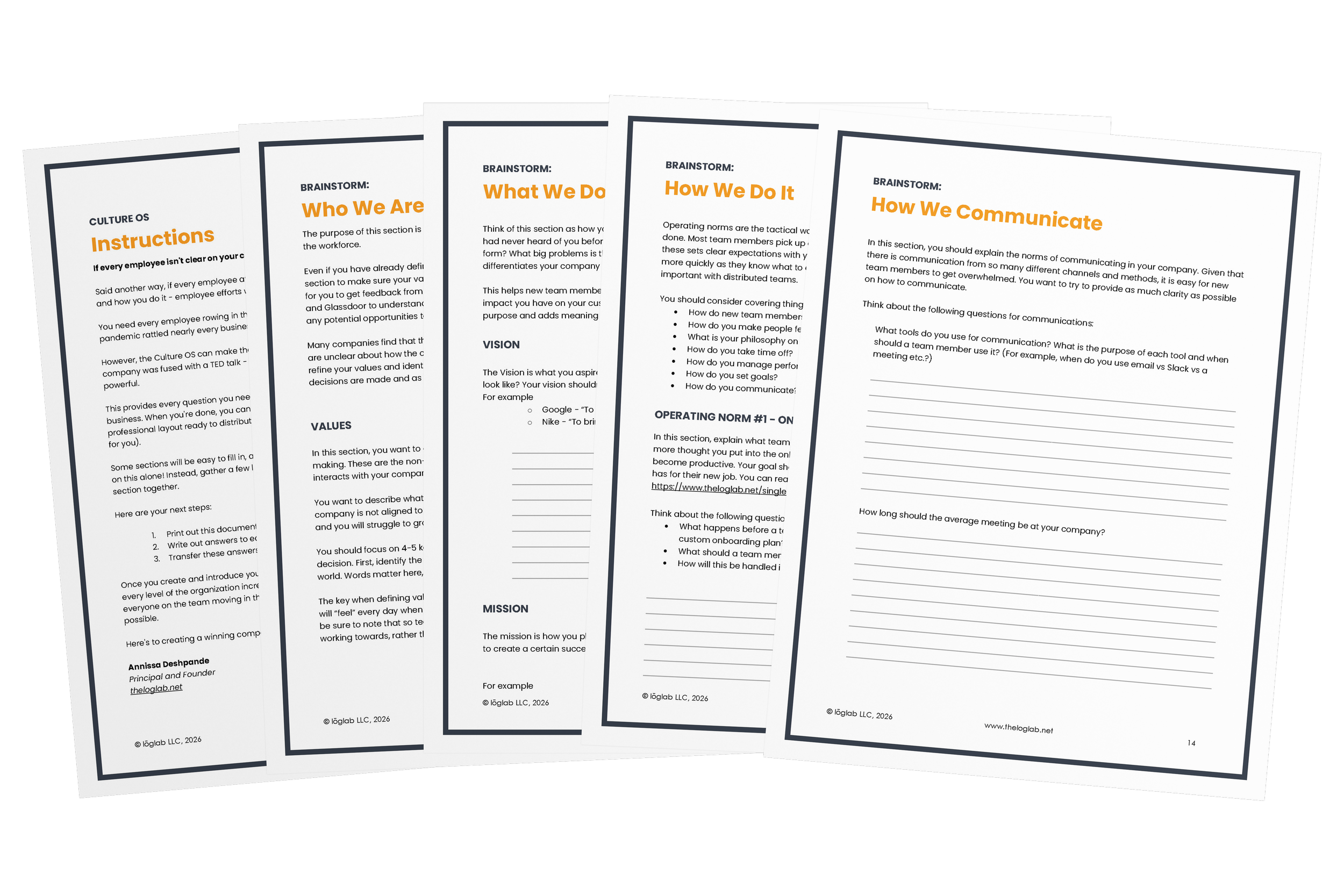 Pages from the Culture OS workbook