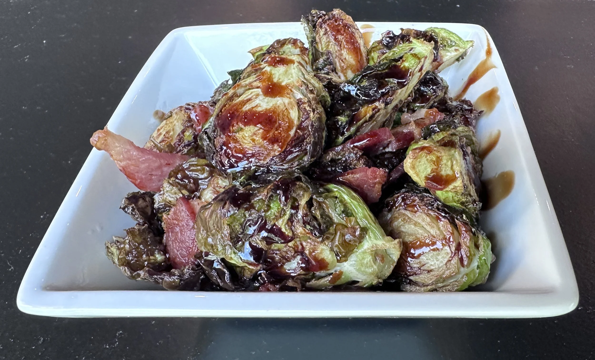 Fried Brussels Sprouts with bacon and balsamic.JPG