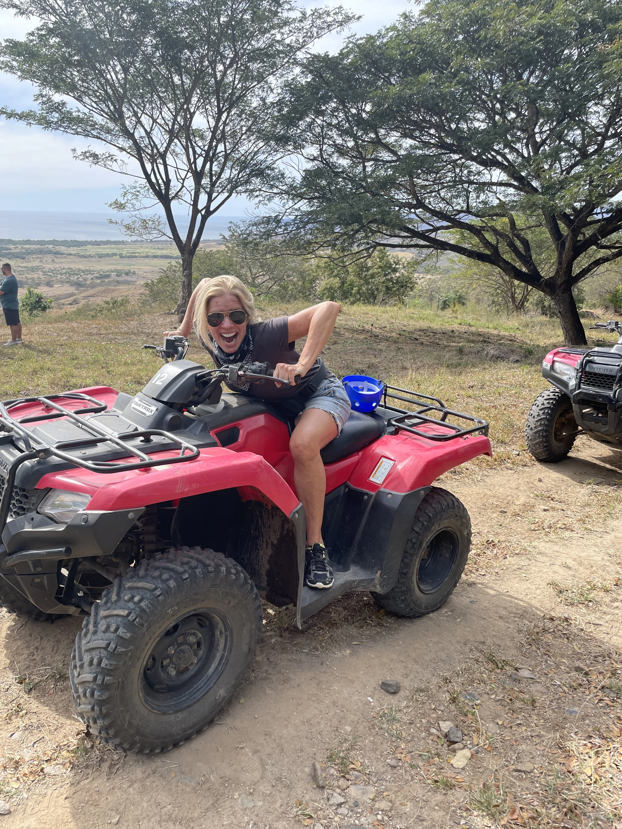  Only my 2nd time driving an ATV and I love it!  So fun and I literally had dirt everywhere….even in the folds in my belly?! 